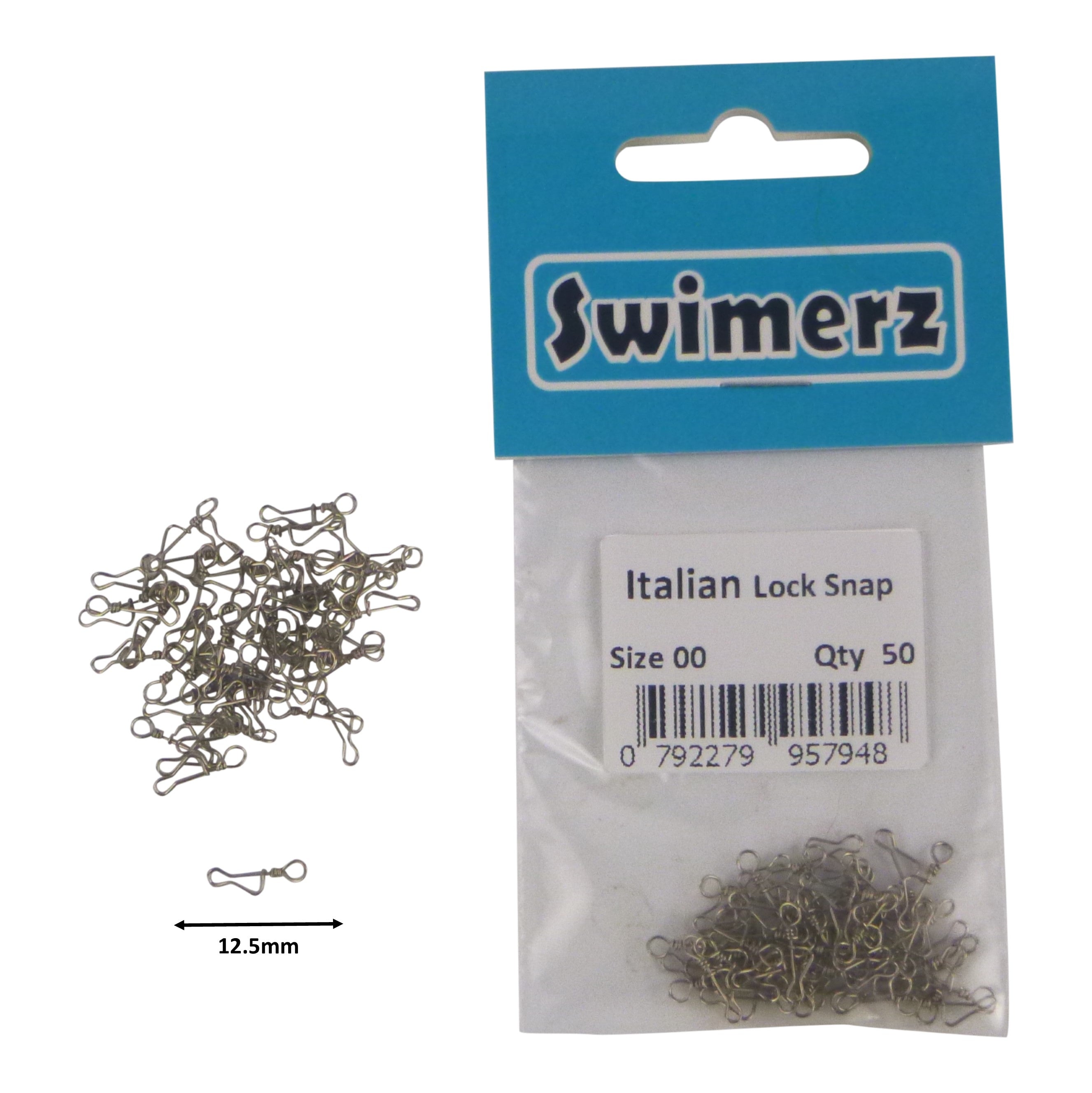 Fishing Tackle: Swimerz Italian Snap, Closed Eye, size 00, 50 pack