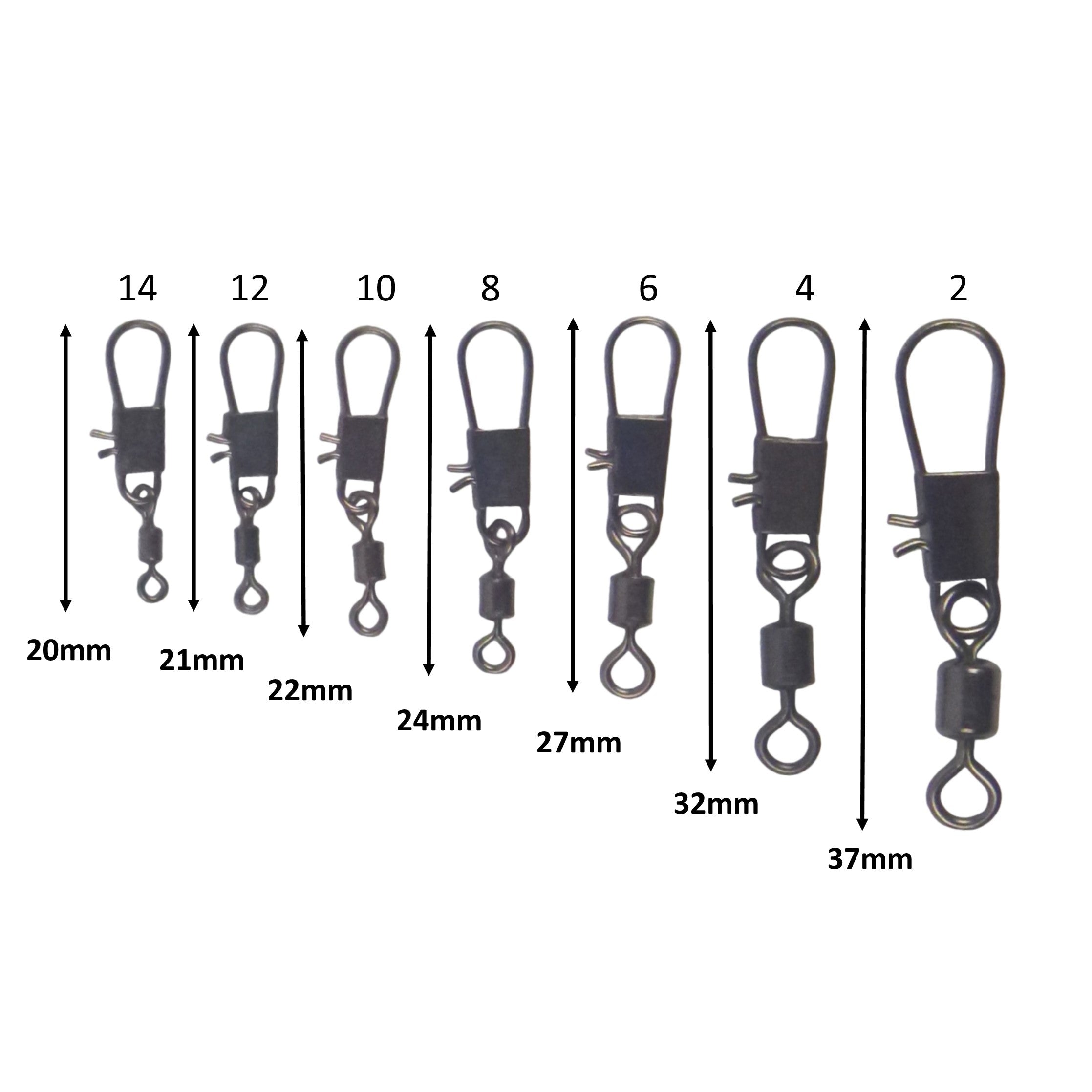 Fishing Tackle: Swimerz Rolling Swivel w Interlock Snap, Size 4, 40 pack