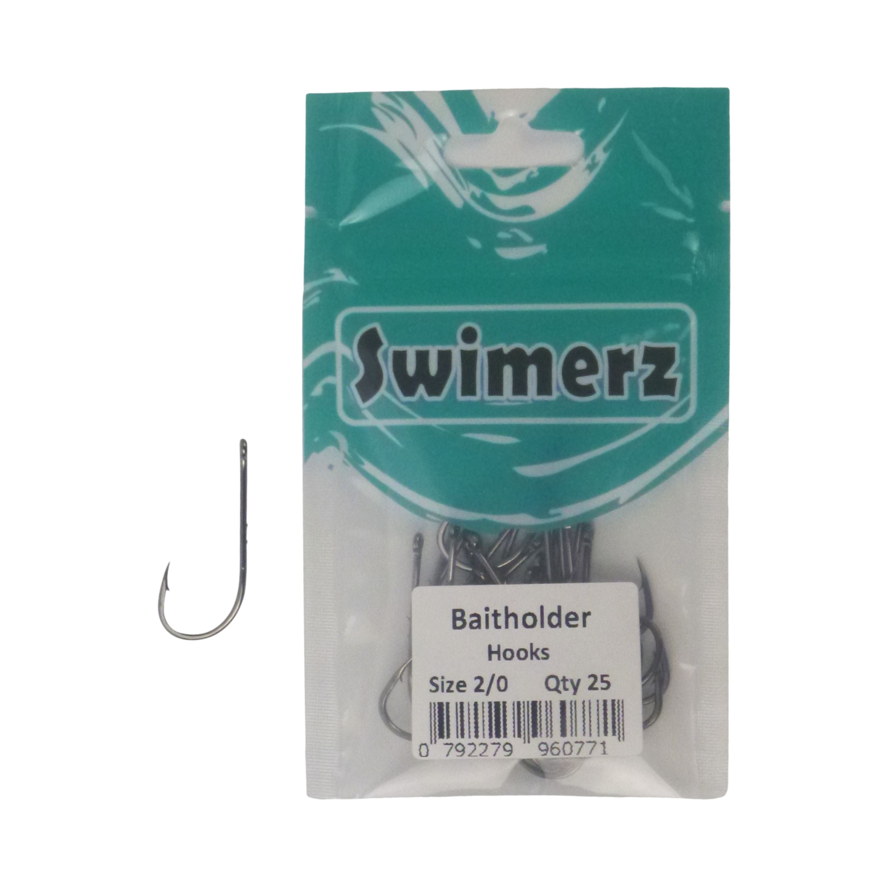 Fishing Tackle: Swimerz 2/0 Baitholder Hook, Qty 25