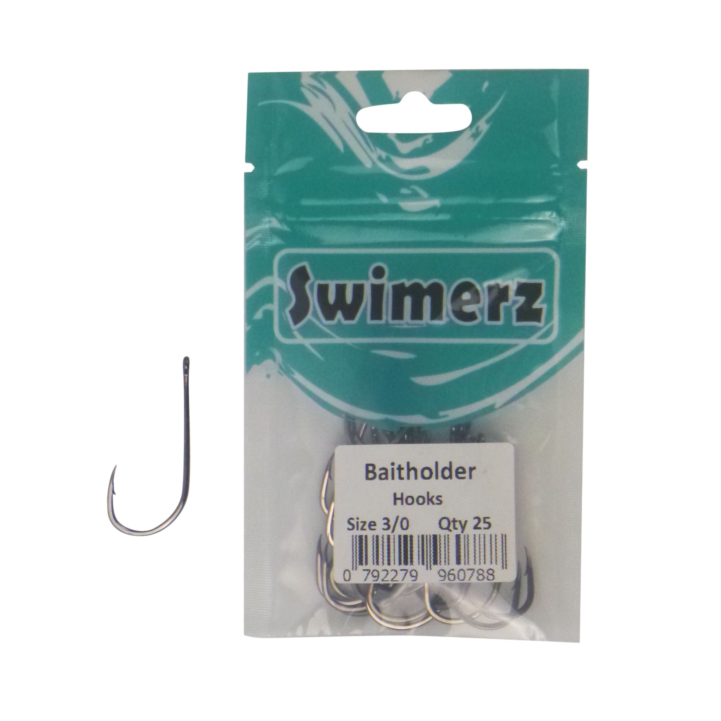 Fishing Tackle: Swimerz 3/0 Baitholder Hook, Qty 25