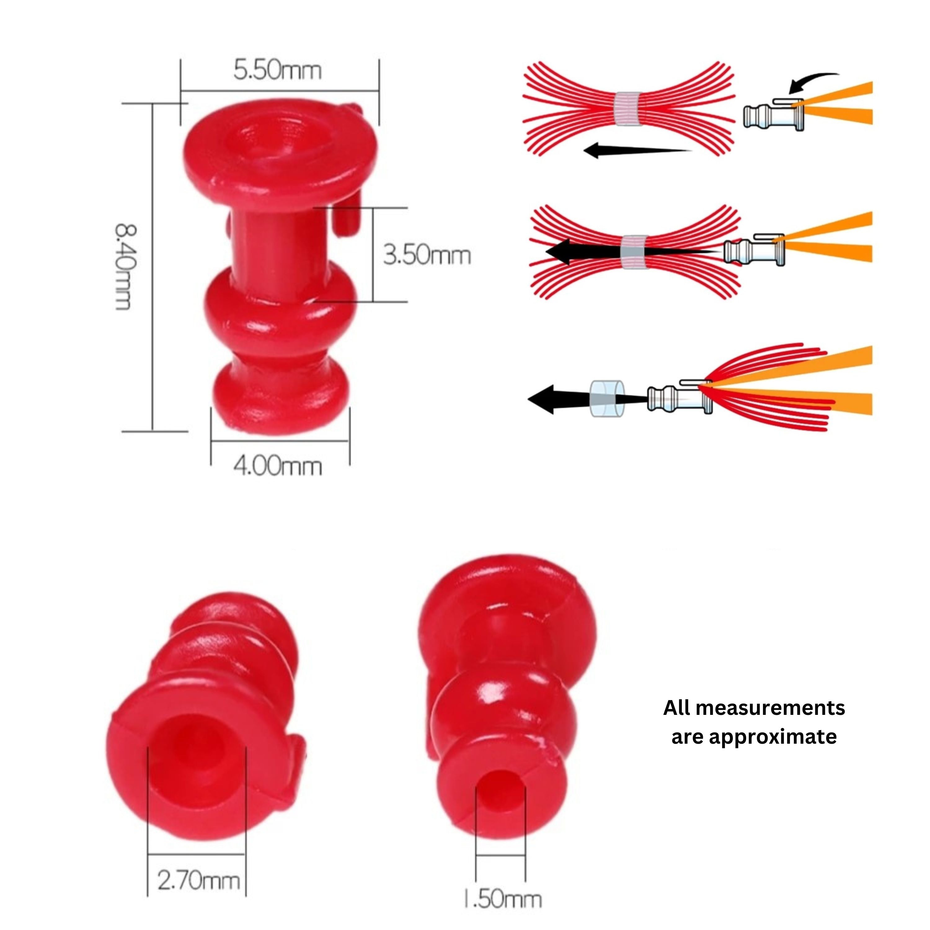 Fishing Tackle: Artizan Red Kabura Skirt Body, Qty 50