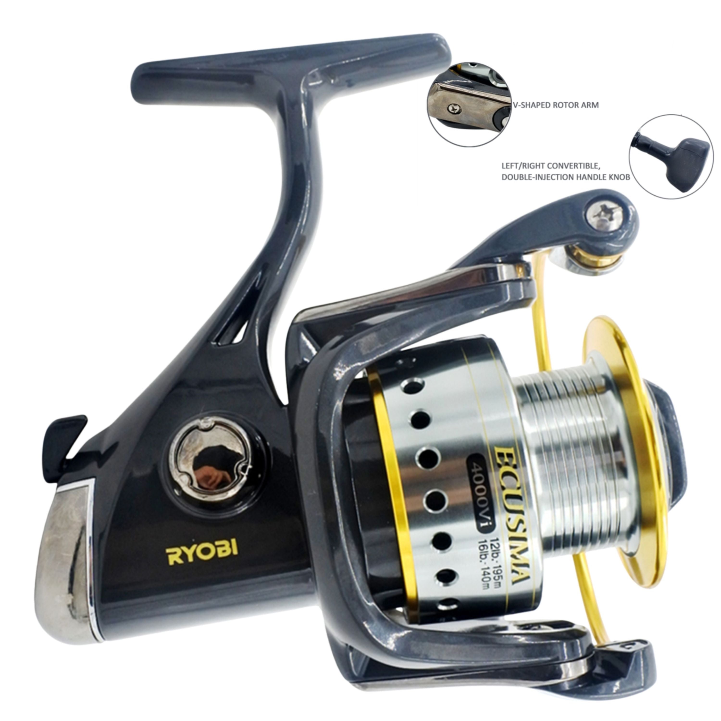 Fishing Tackle: Ryobi Ecusima 1000 Spinning Reel, 5:1:1 Fast Retrieve 4+1 BB