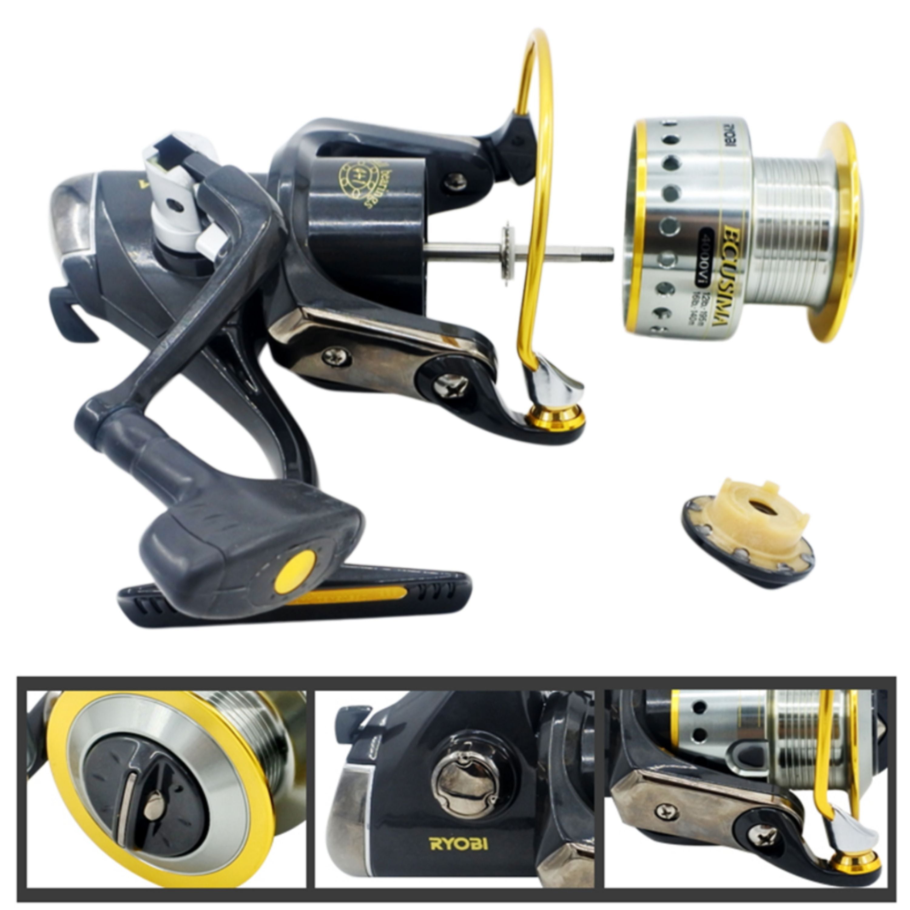 Fishing Tackle: Ryobi Ecusima 2000 Spinning Reel, 5:1:1 Fast Retrieve 4+1 BB