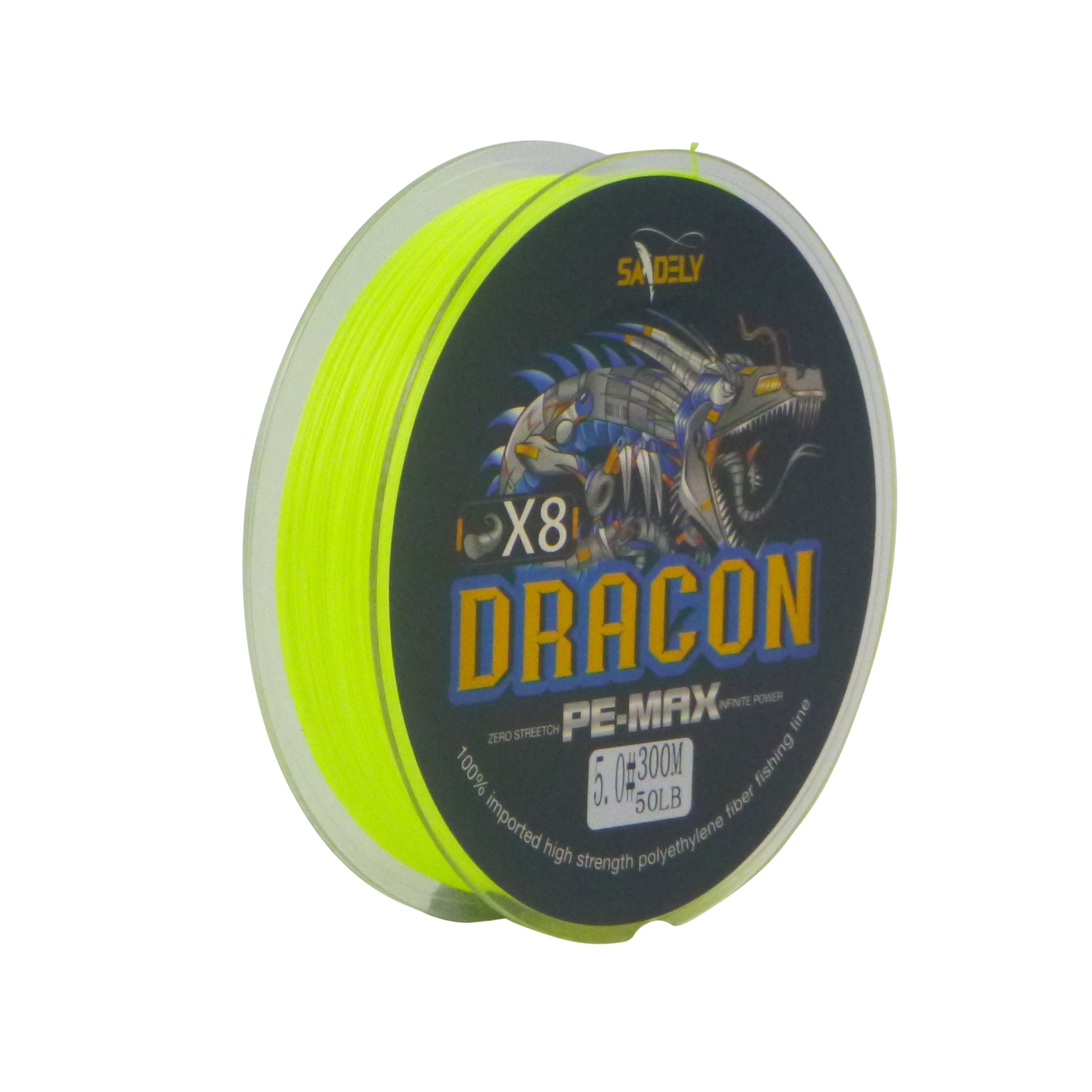 Fishing Tackle: Samdely Dracon X8 Braid, Yellow, #1.0, 15lb, 300Mtr