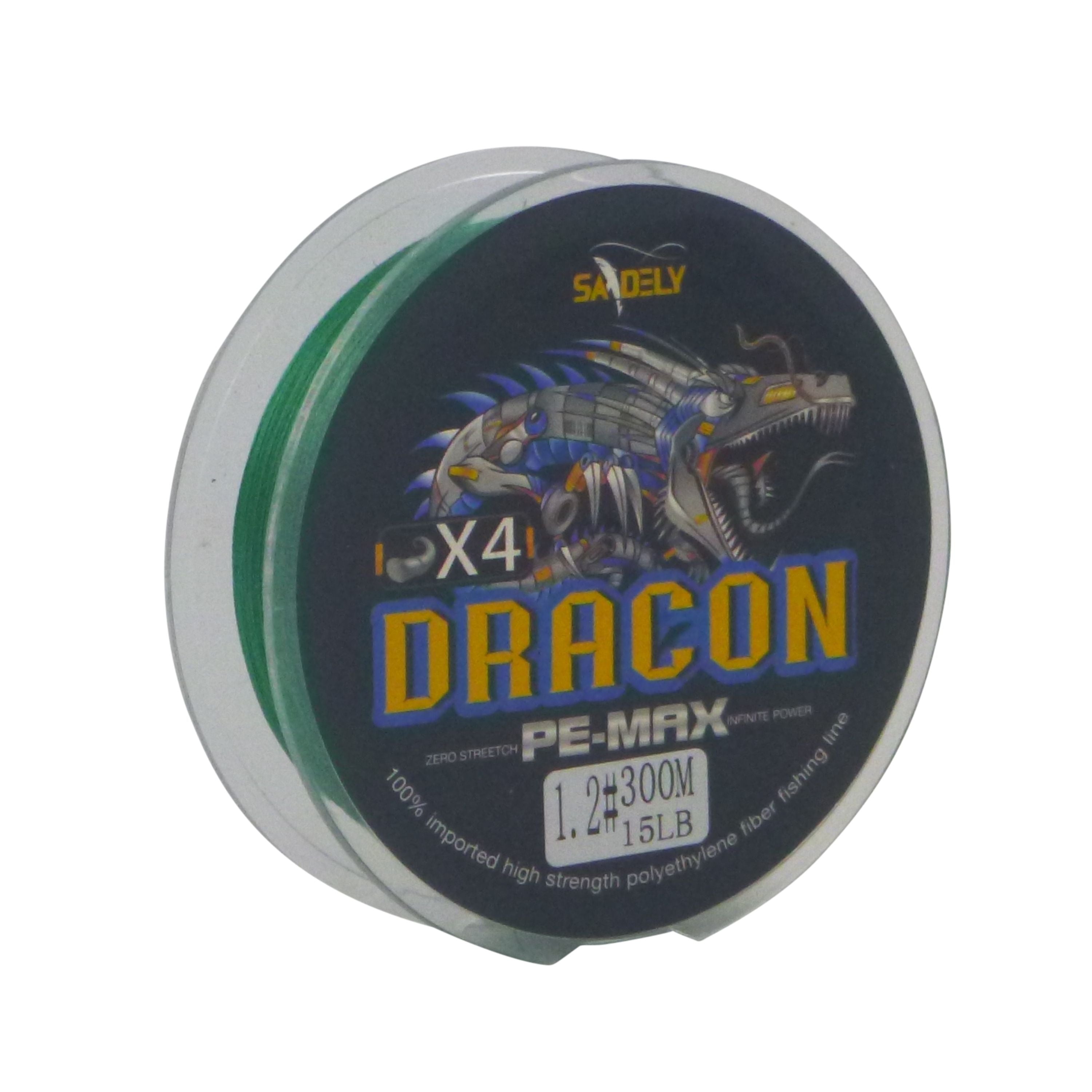 Fishing Tackle: Samdely Dracon X4 Braid, Dark Green, #0.8, 10lb, 300Mtr