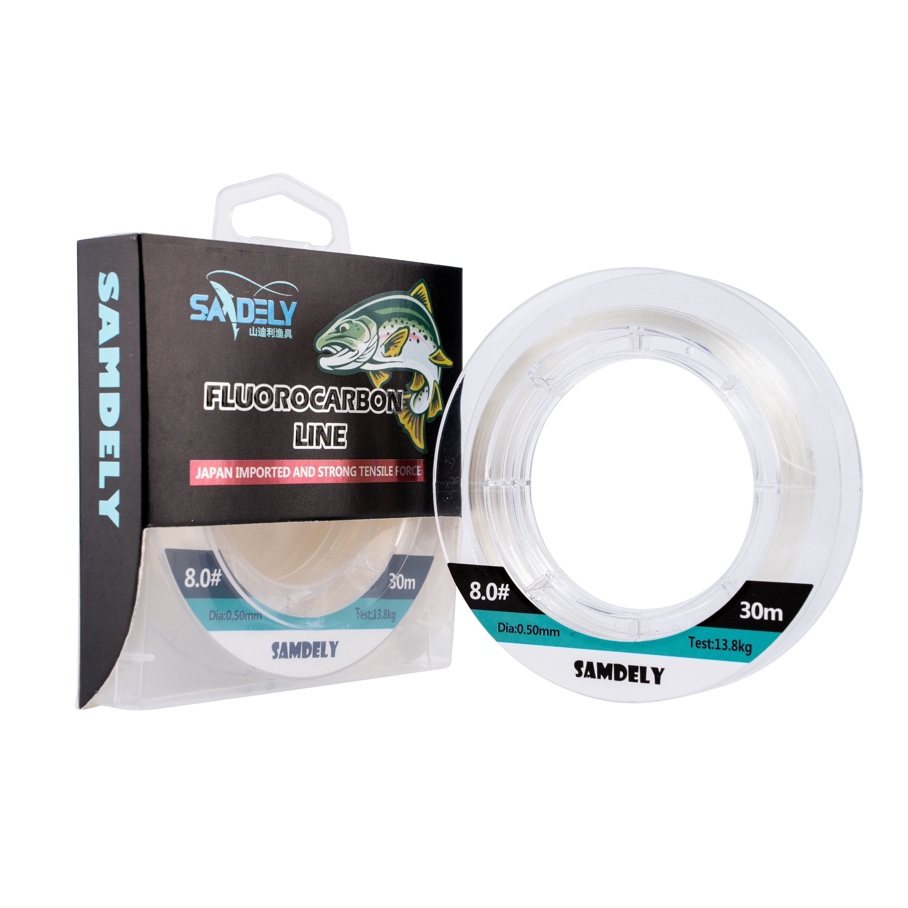 Fishing Tackle: Samdely Clear Fluorocarbon Leader, #10, 35lb, 30Mtr