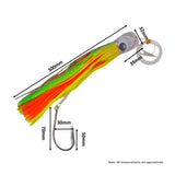 Fishing Tackle: Swimerz Trolling Lure Rigs, 95gm, 23cmL, Size 8/0 Hook, Lime Spider, 2 pack