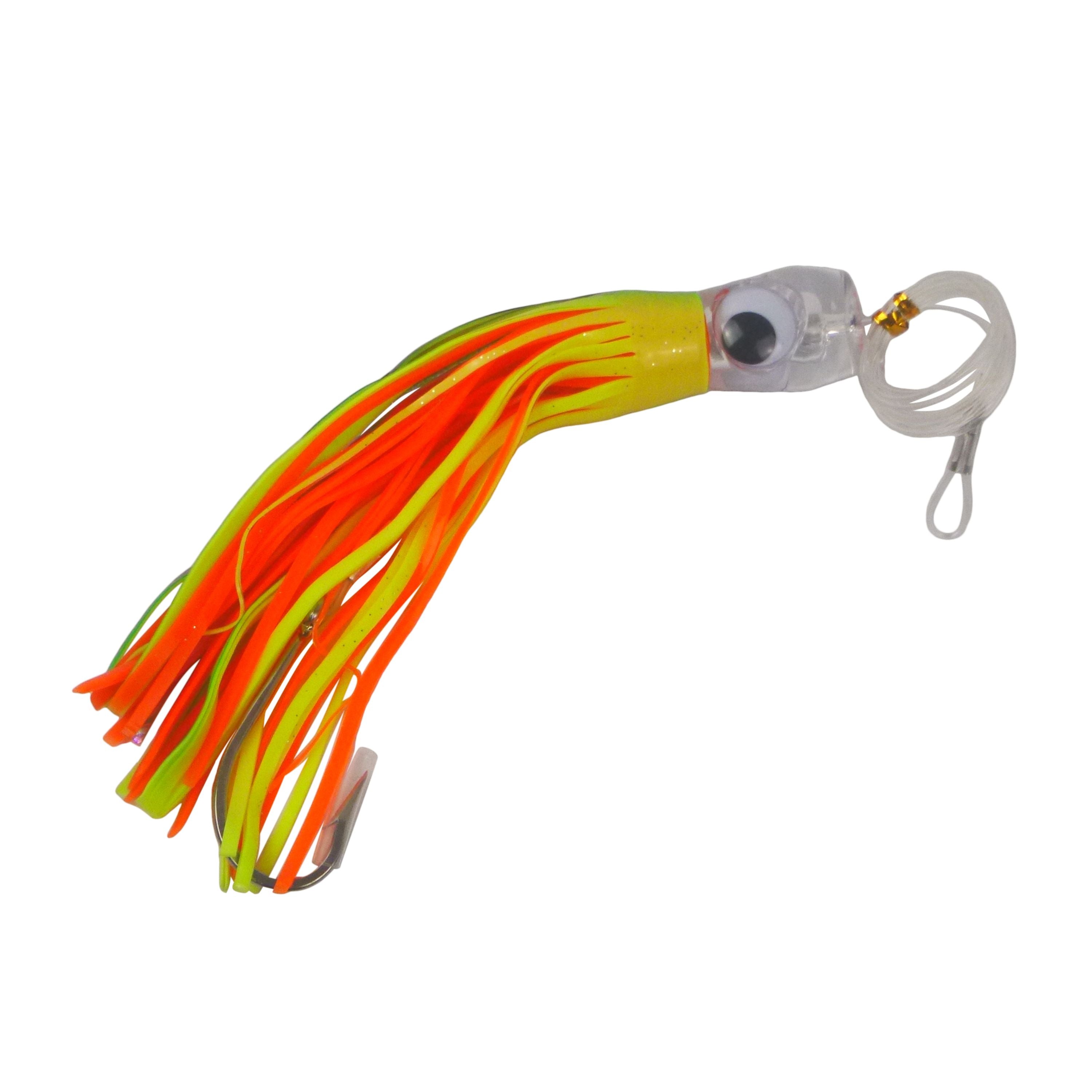 Fishing Tackle: Swimerz Trolling Lure Rigs, 95gm, 23cmL, Size 8/0 Hook, Orange Flare, 2 pack