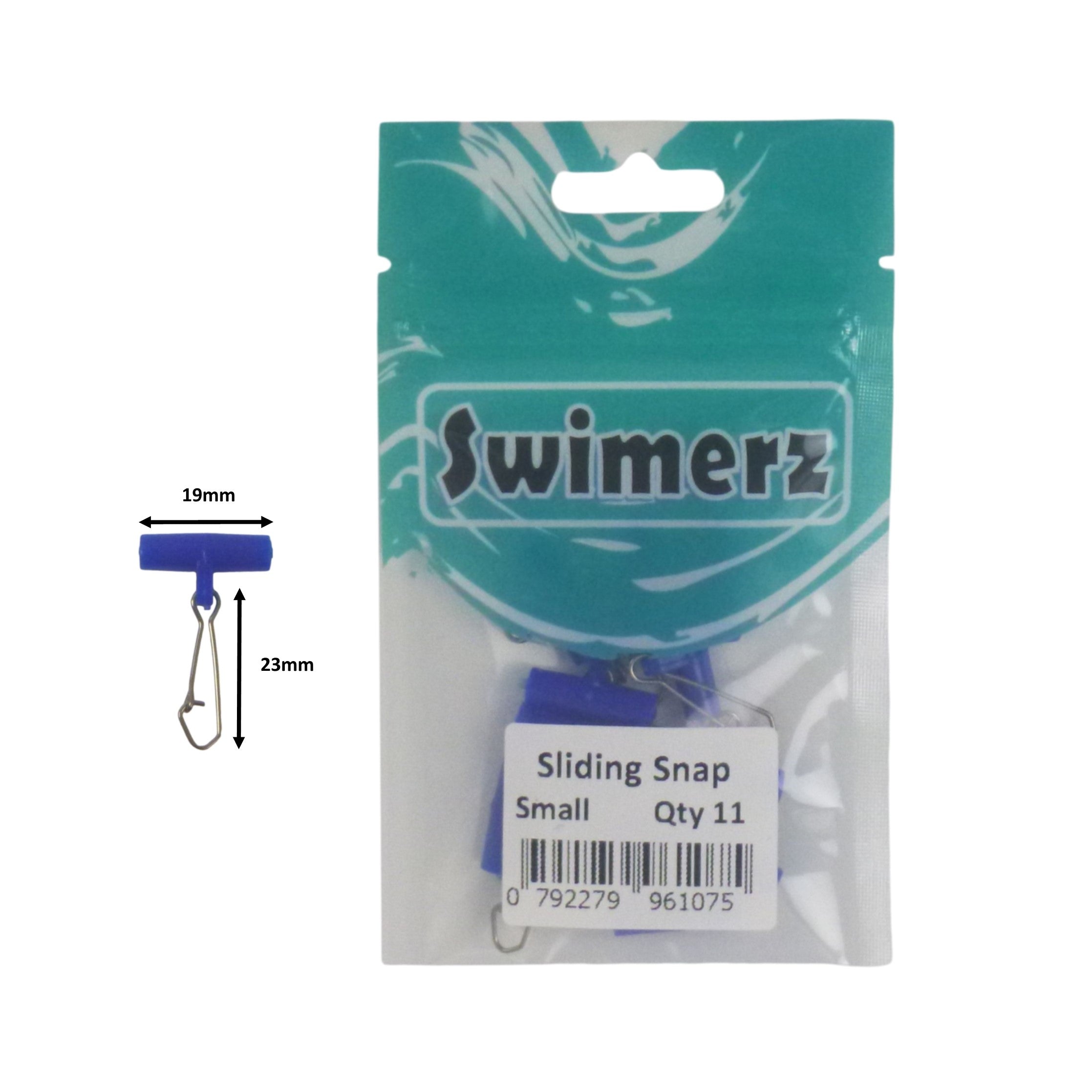 Fishing Tackle: Swimerz Sliding Snaps, Size Small, 30 pack