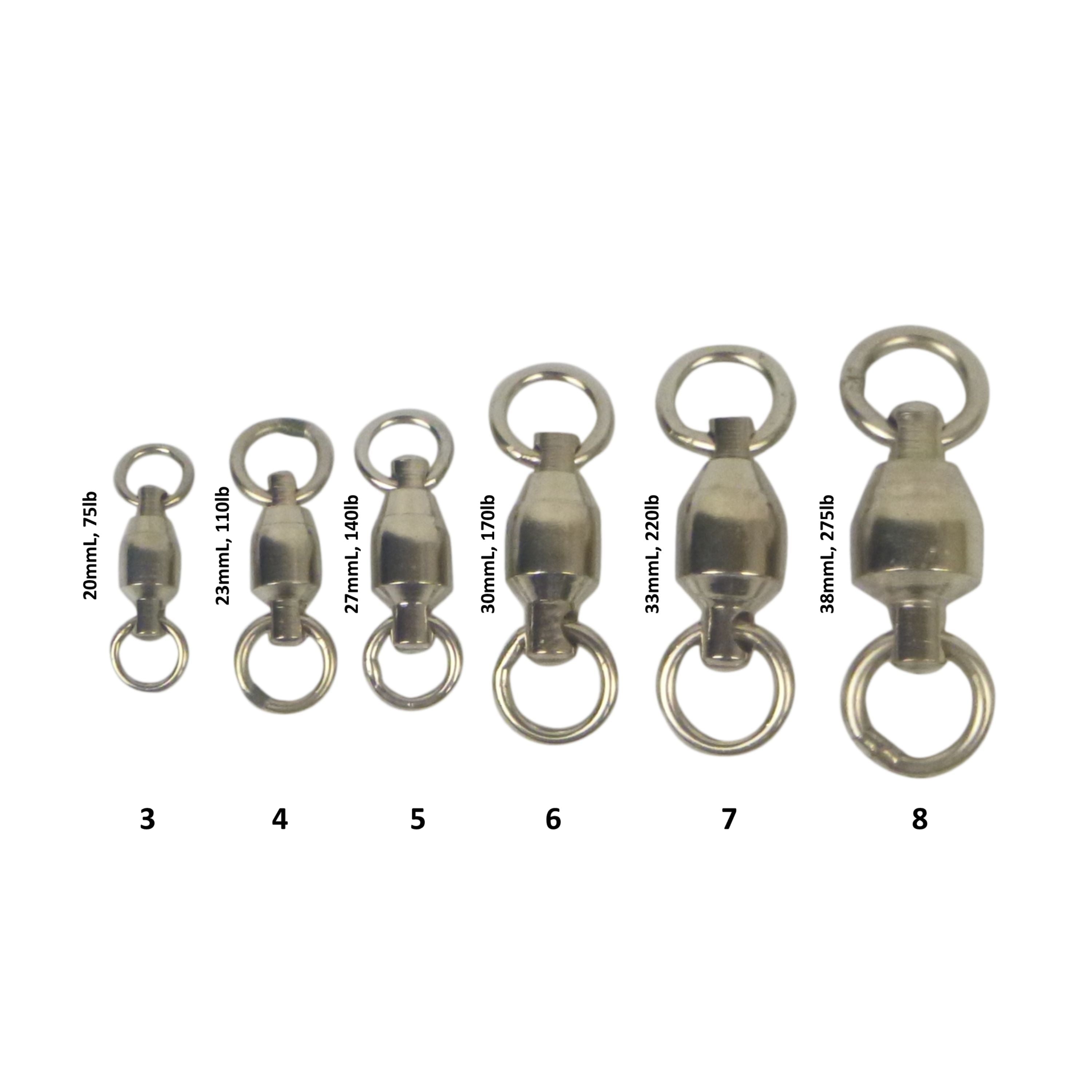Fishing Tackle: Swimerz Heavy Duty Ball Bearing Swivels, Size 5, 15 pack