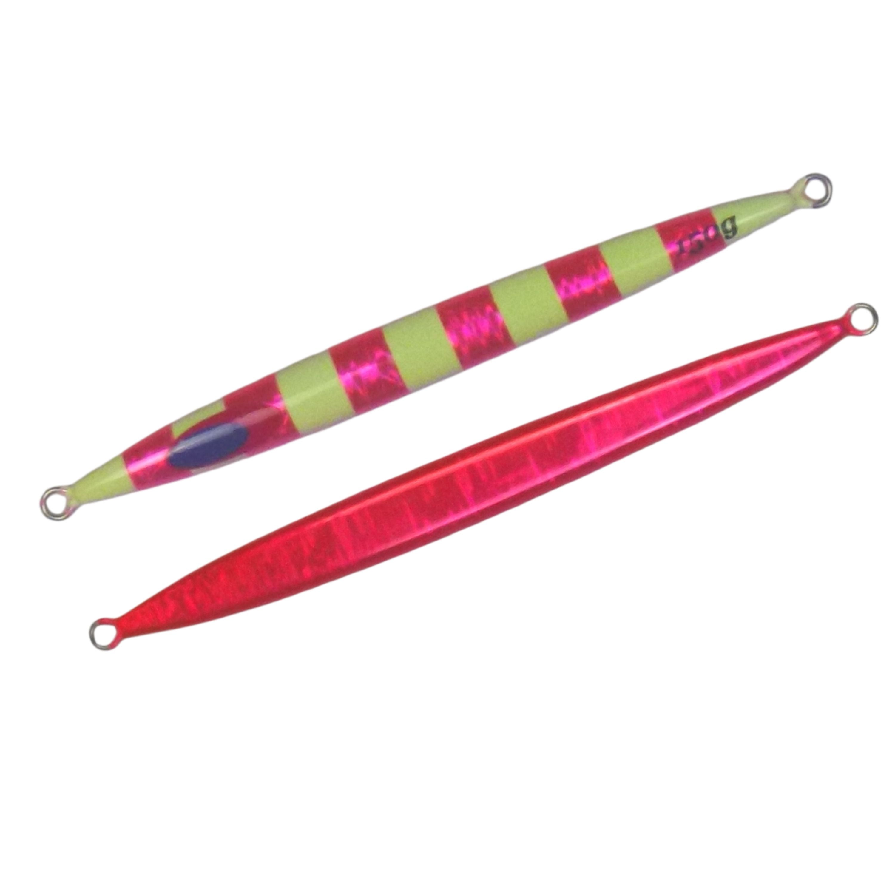 Fishing Tackle: Finesse Lumo Fastdrop Jig, 150gm, Hot Pink, Qty 2