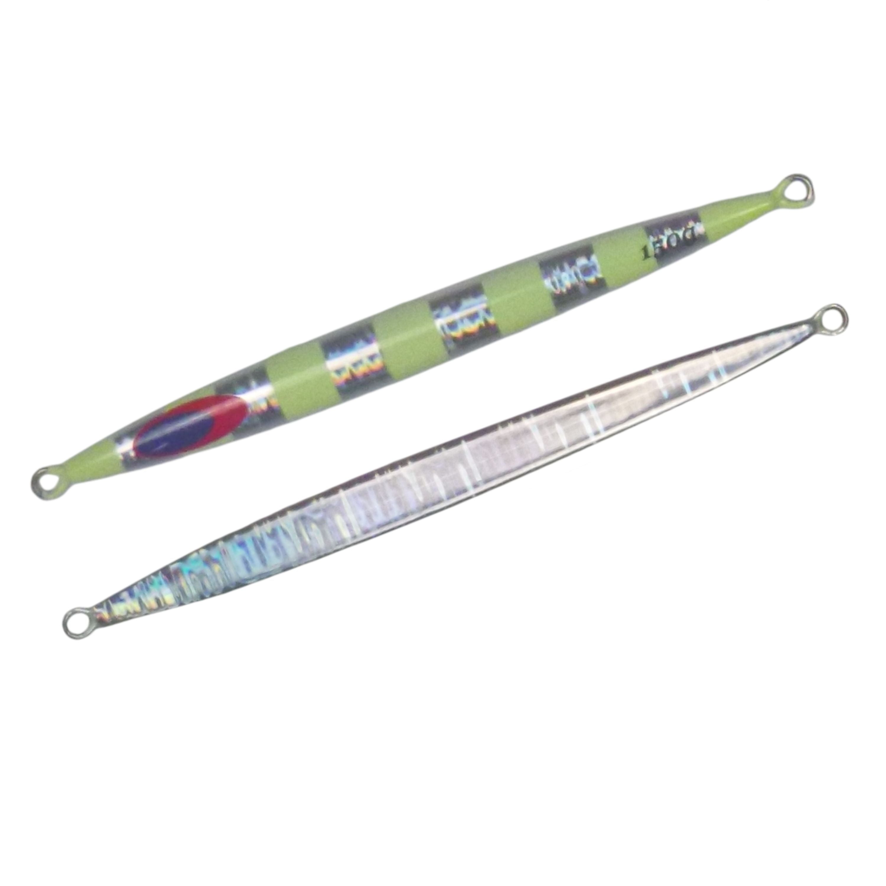 Fishing Tackle: Finesse Lumo Fastdrop Jig, 150gm, Silver Stripe, Qty 2