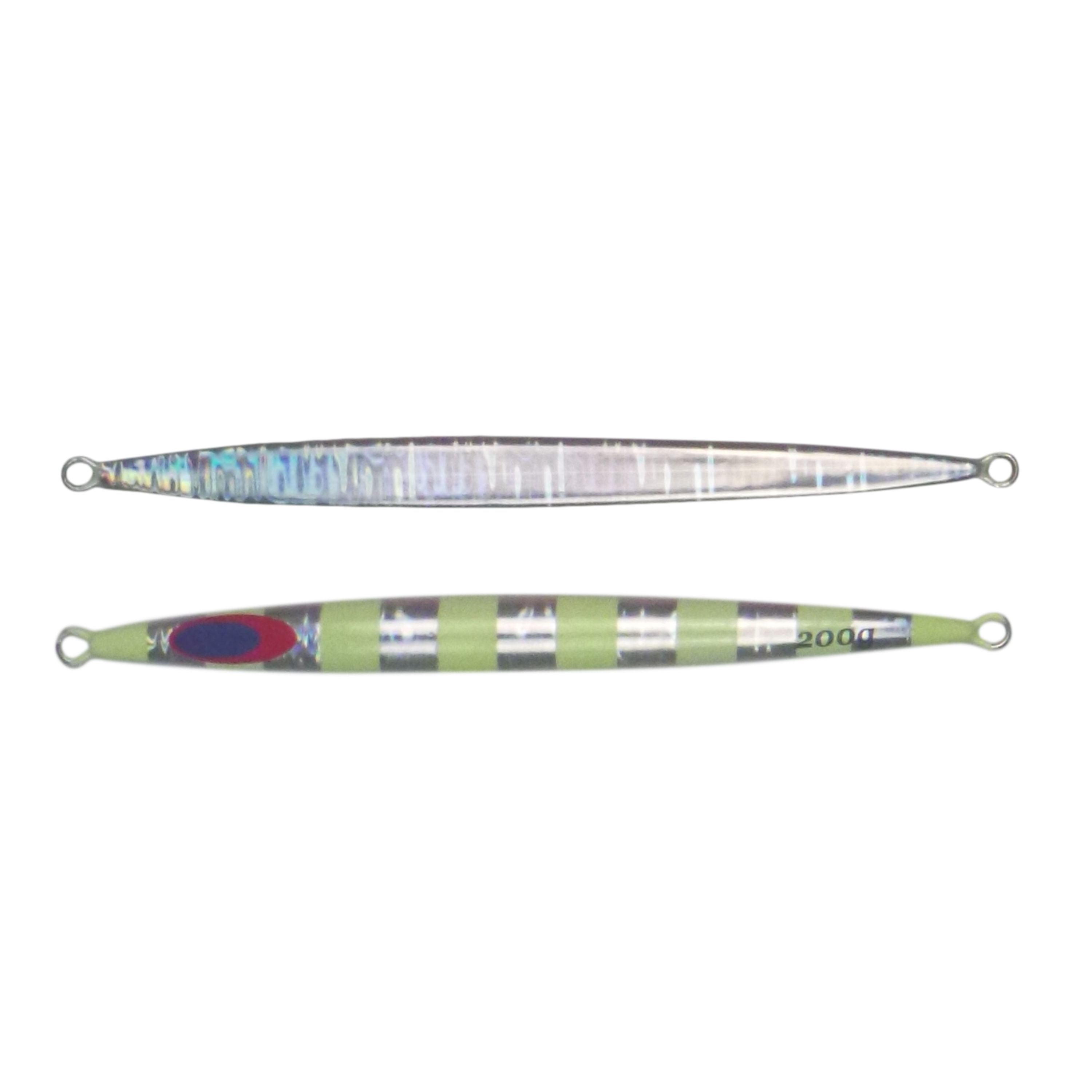 Fishing Tackle: Finesse Lumo Fastdrop Jig, 200gm, Silver Stripe, Qty 2