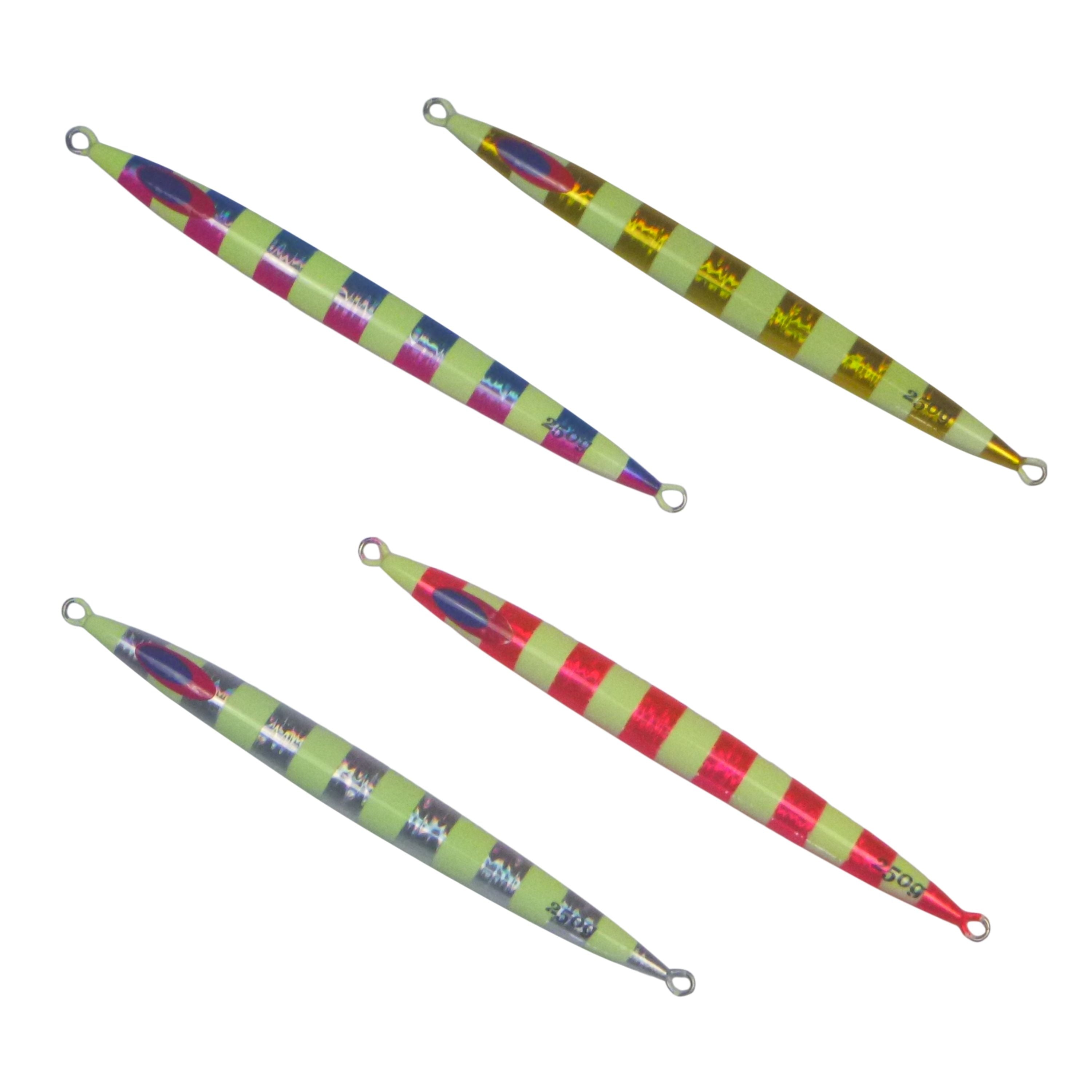 Fishing Tackle: Finesse Lumo Fastdrop Jig, 250gm, Blue Blush, Qty 2
