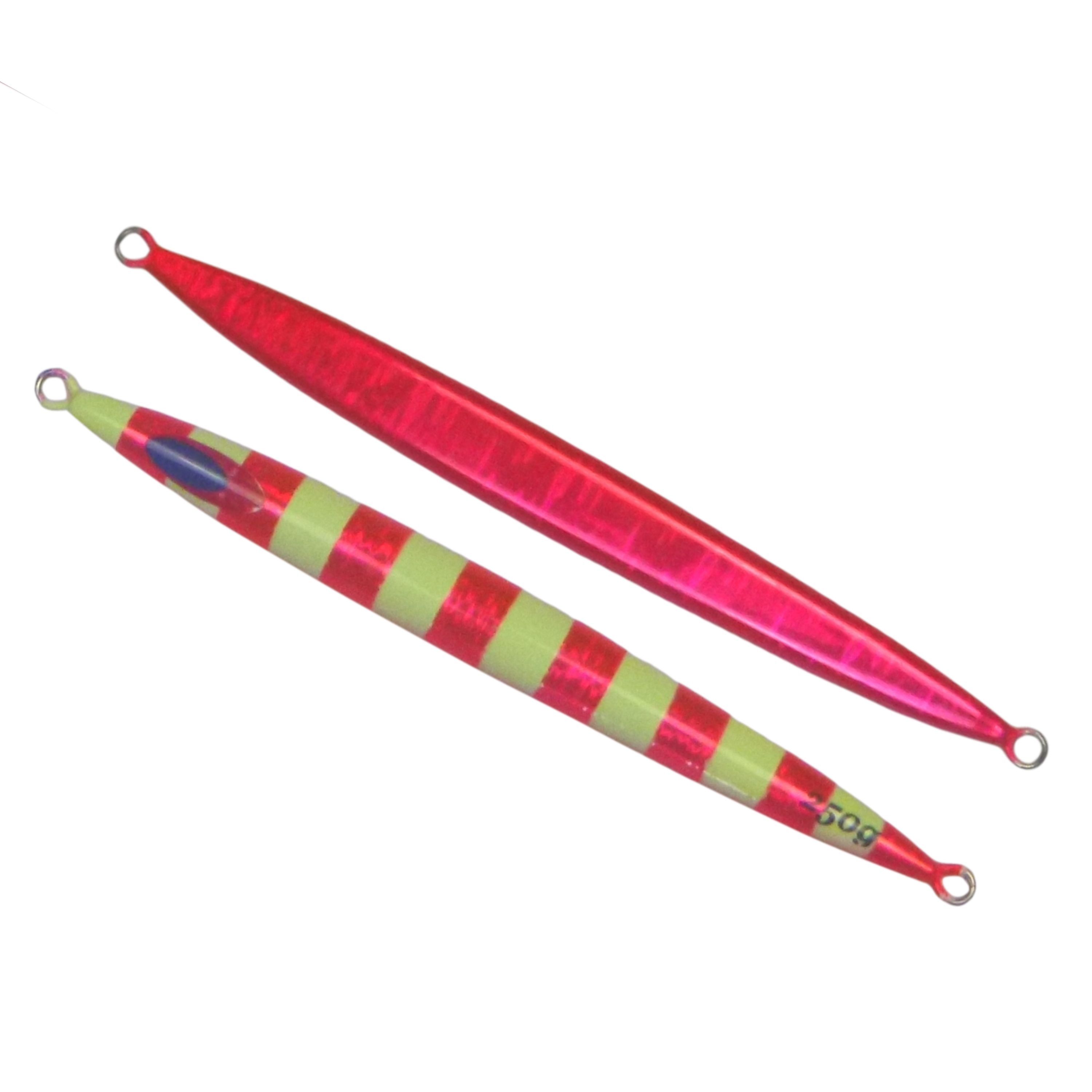 Fishing Tackle: Finesse Lumo Fastdrop Jig, 250gm, Hot Pink, Qty 2