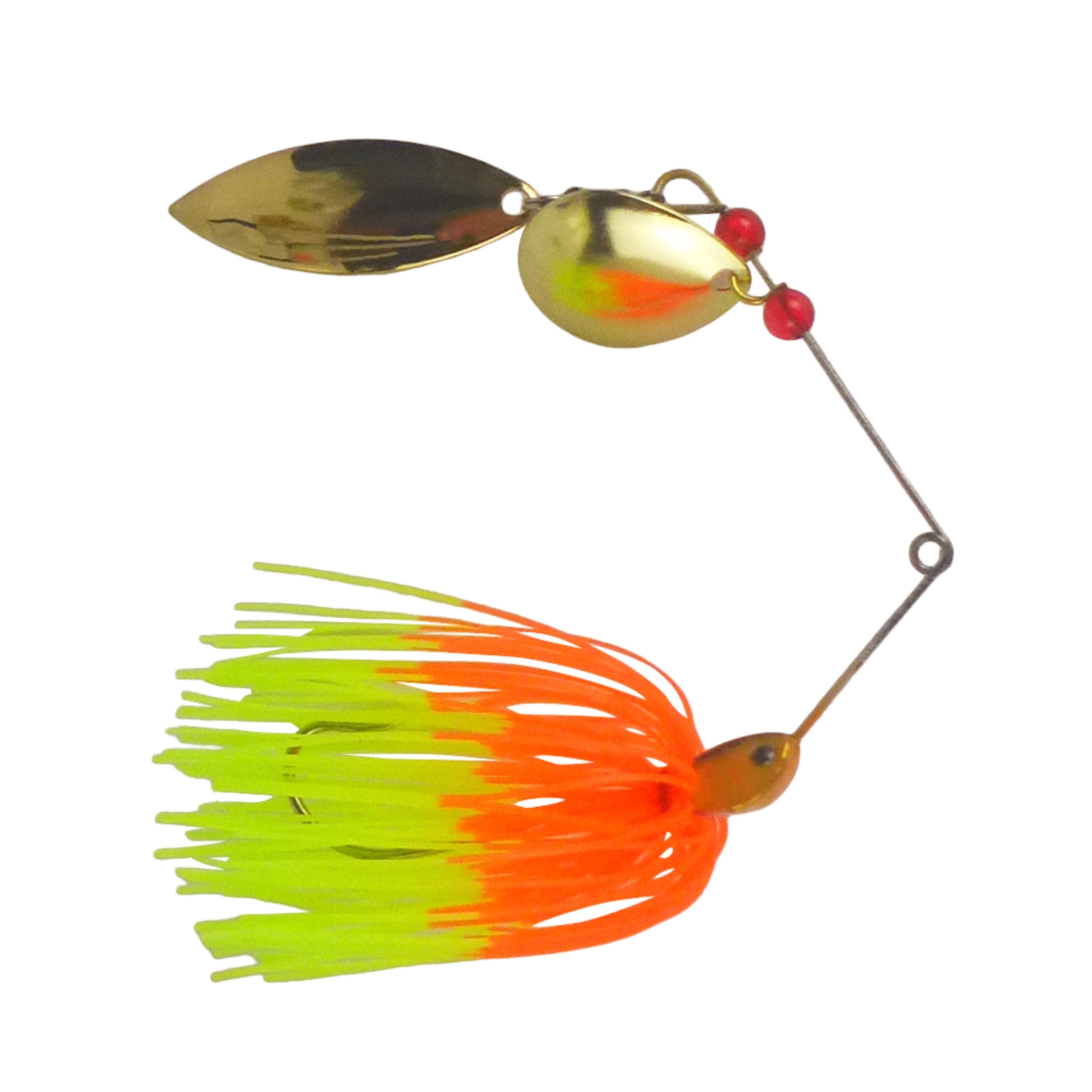 Fishing Tackle: Dekoi 15gm LS17 Closed Eye Spinnerbait, Orange Lime, Qty 2