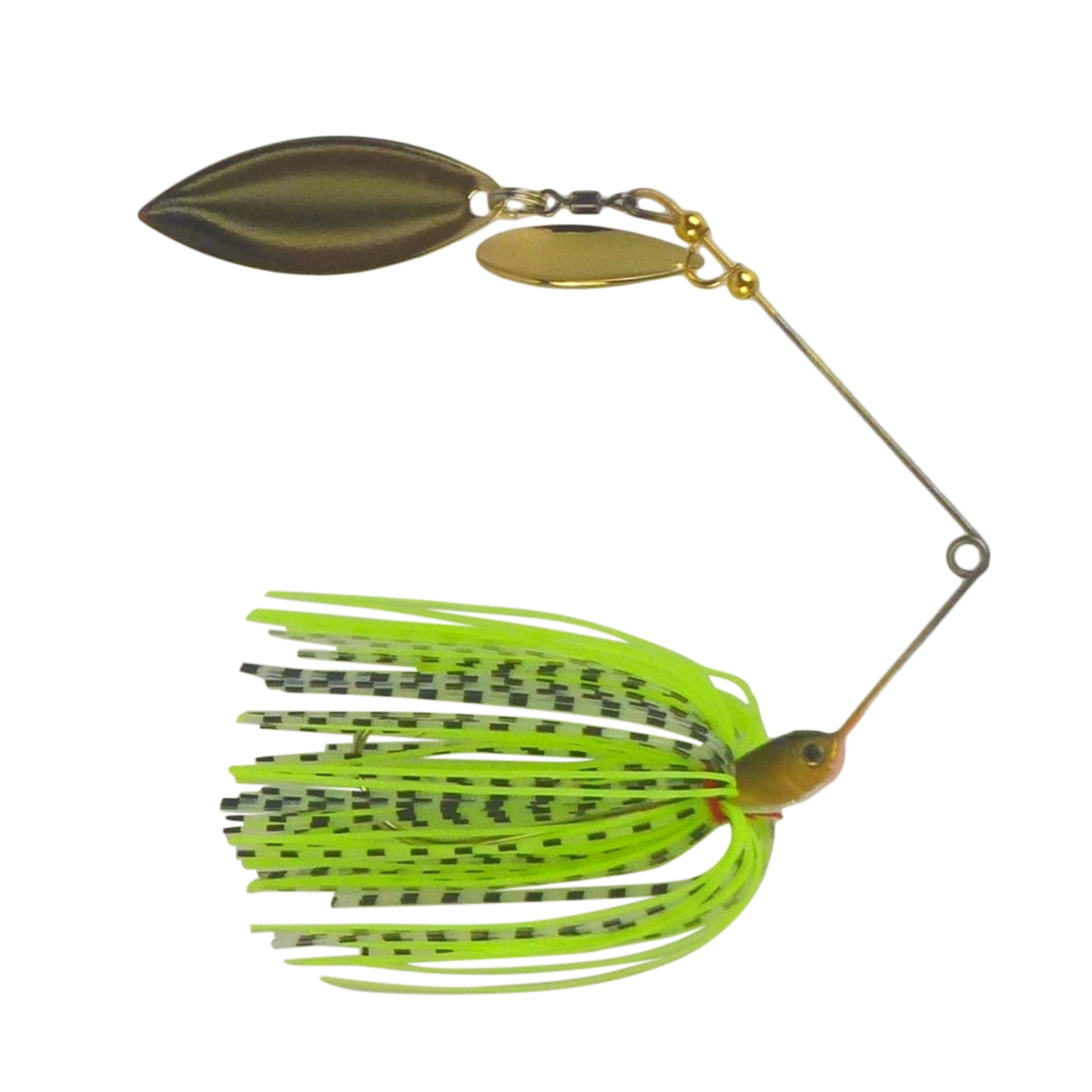 Fishing Tackle: Dekoi 15gm LS18 Closed Eye Spinnerbait, Fluro Green, Qty 2