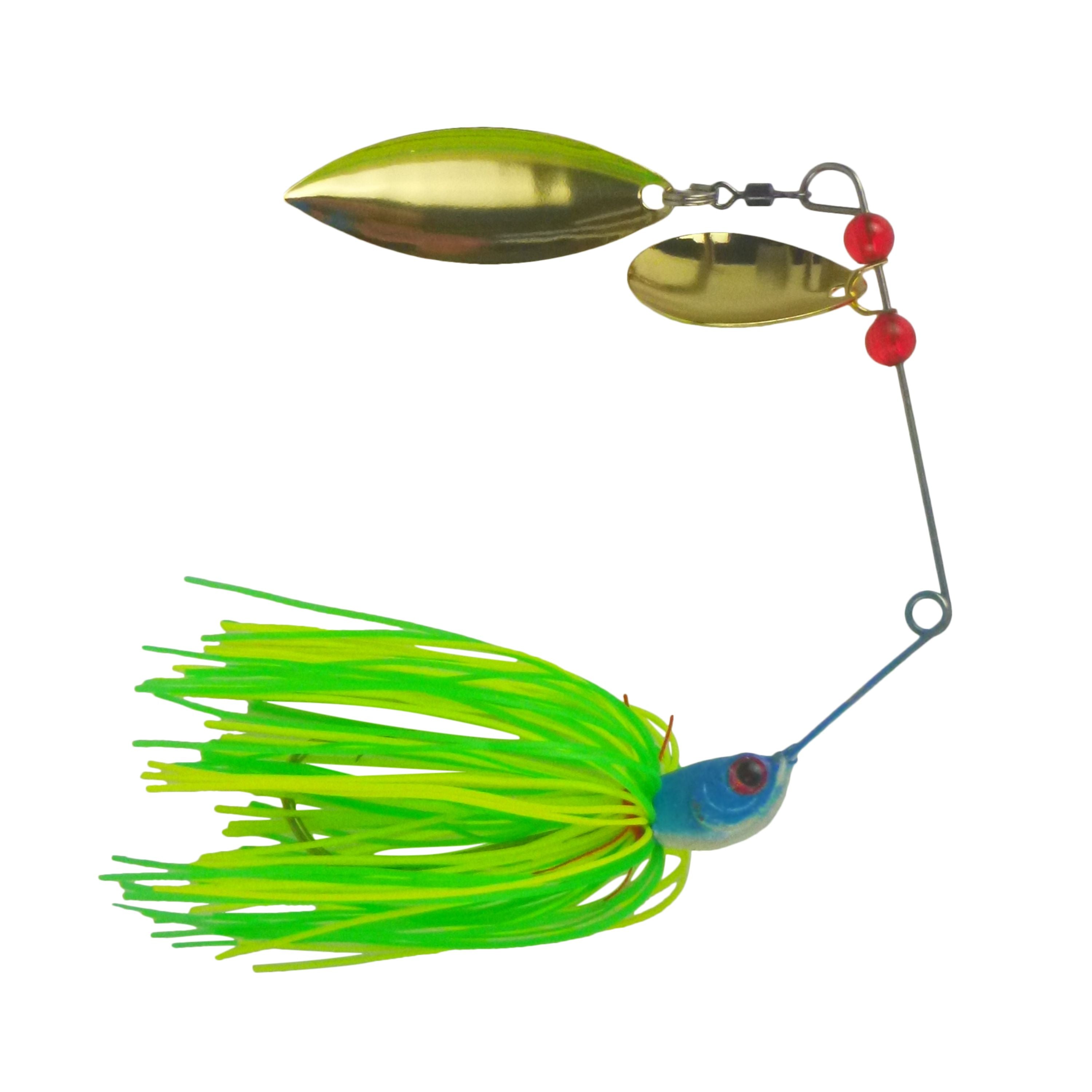 Fishing Tackle: Dekoi 18gm LS20 Closed Eye Spinnerbait, Lime Green, Qty 2