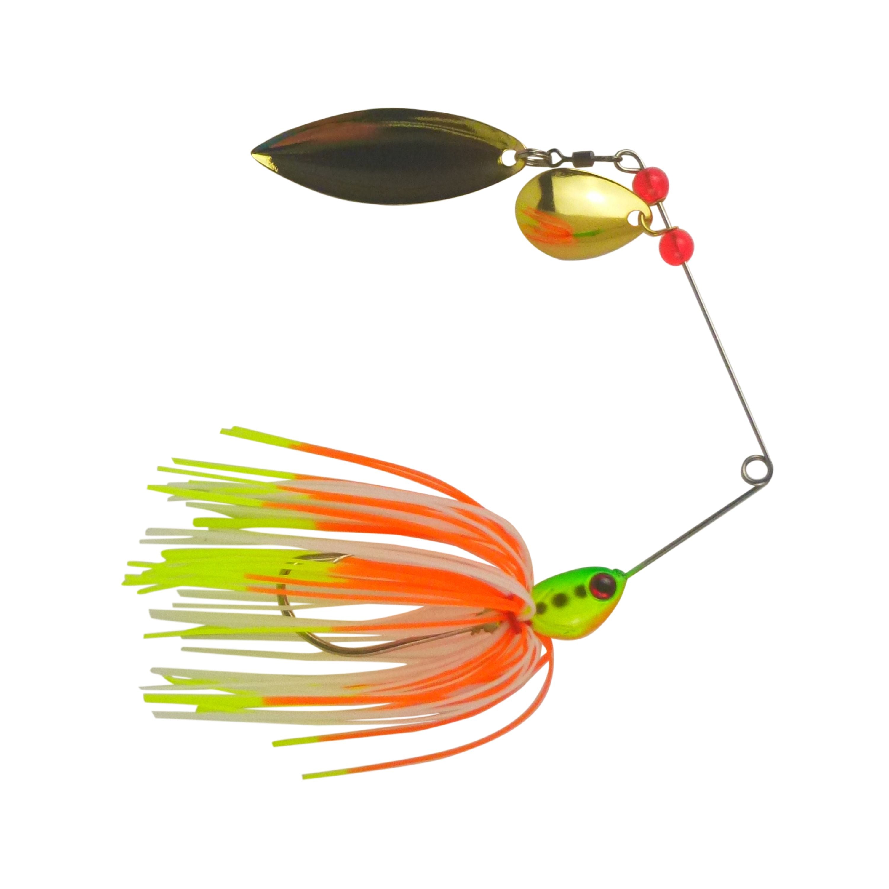 Fishing Tackle: Dekoi 17gm LS21 Closed Eye Spinnerbait, Orange Green, Qty 2