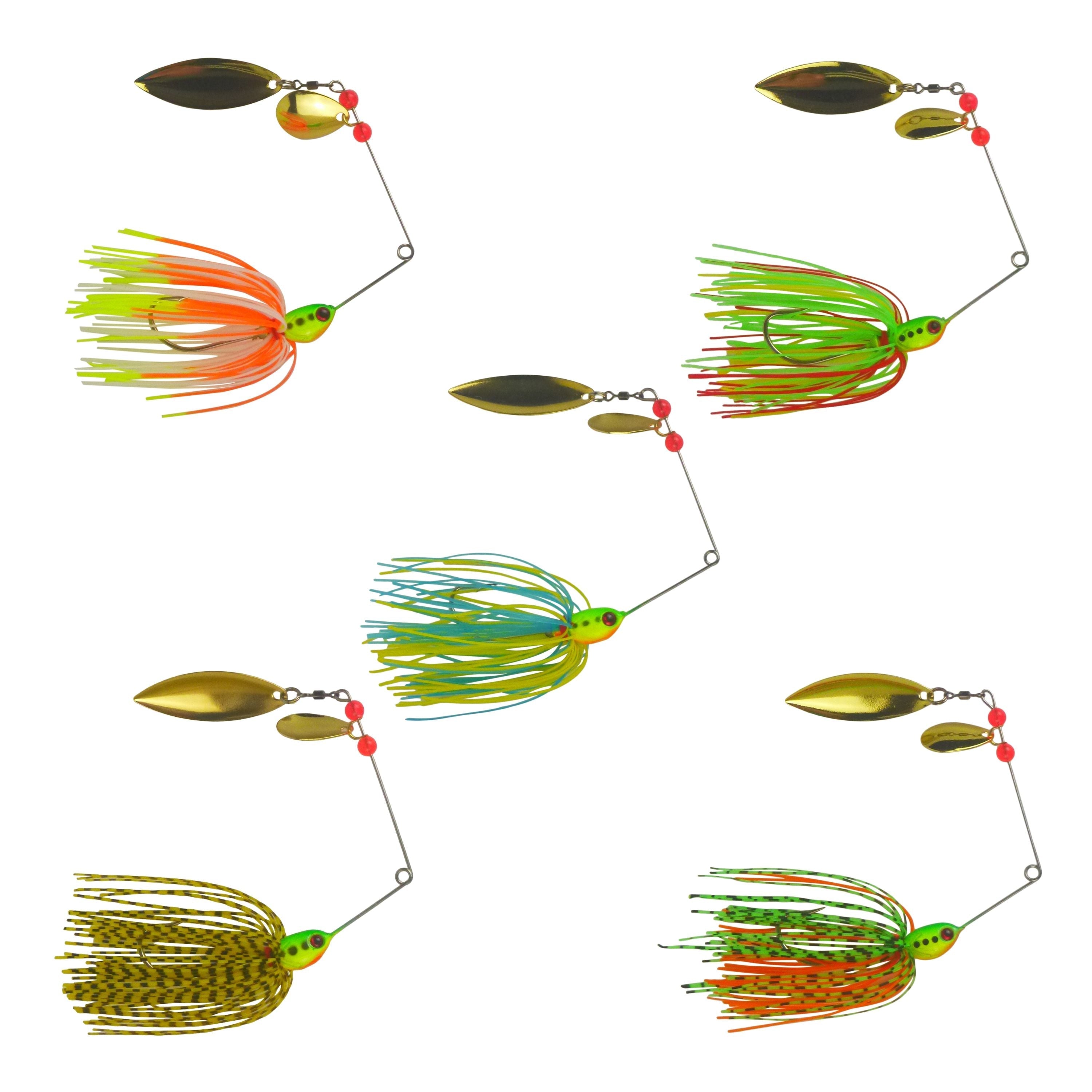 Fishing Tackle: Dekoi 17gm LS21 Closed Eye Spinnerbait, Fluro Flare, Qty 2
