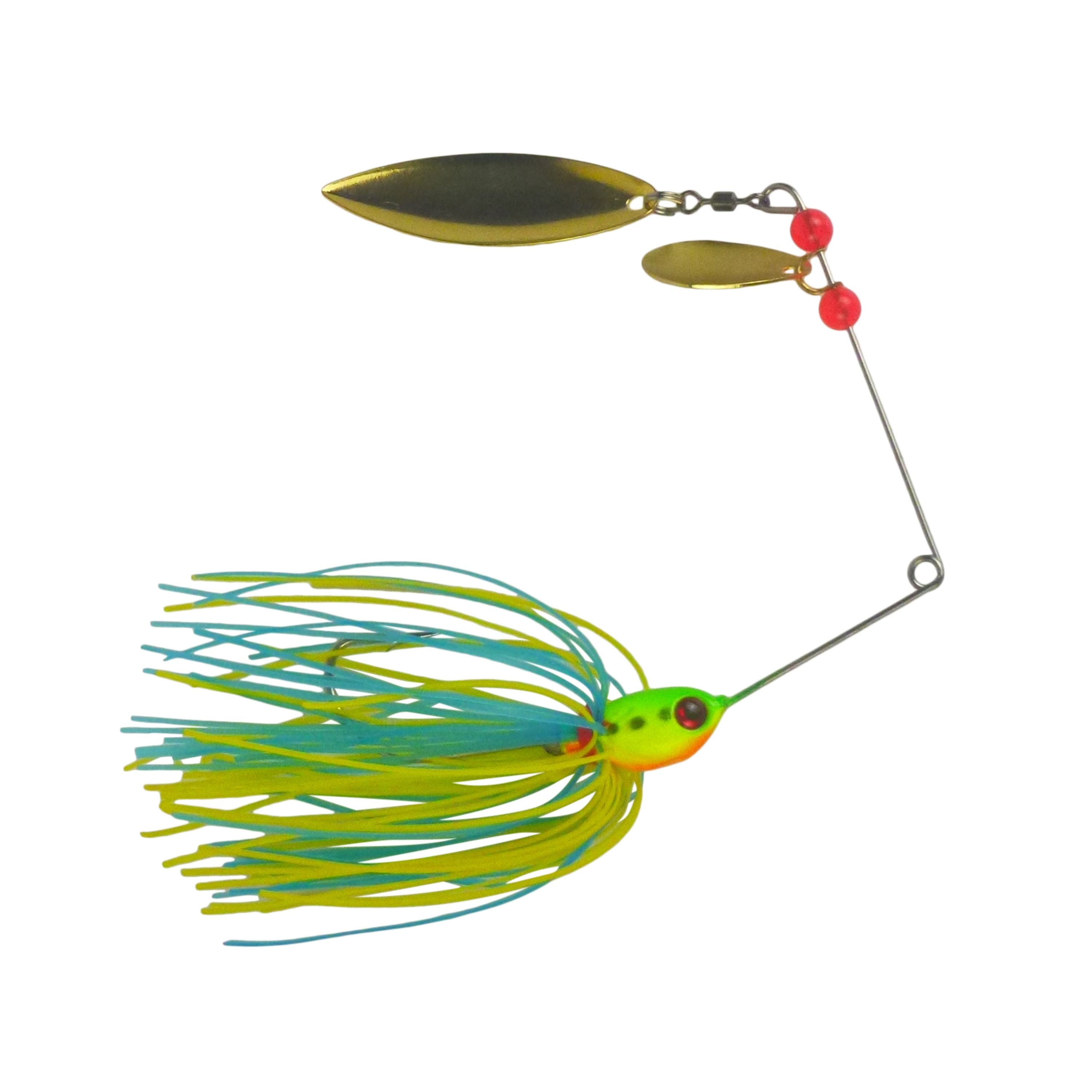 Fishing Tackle: Dekoi 17gm LS21 Closed Eye Spinnerbait, Yellow Blue, Qty 2