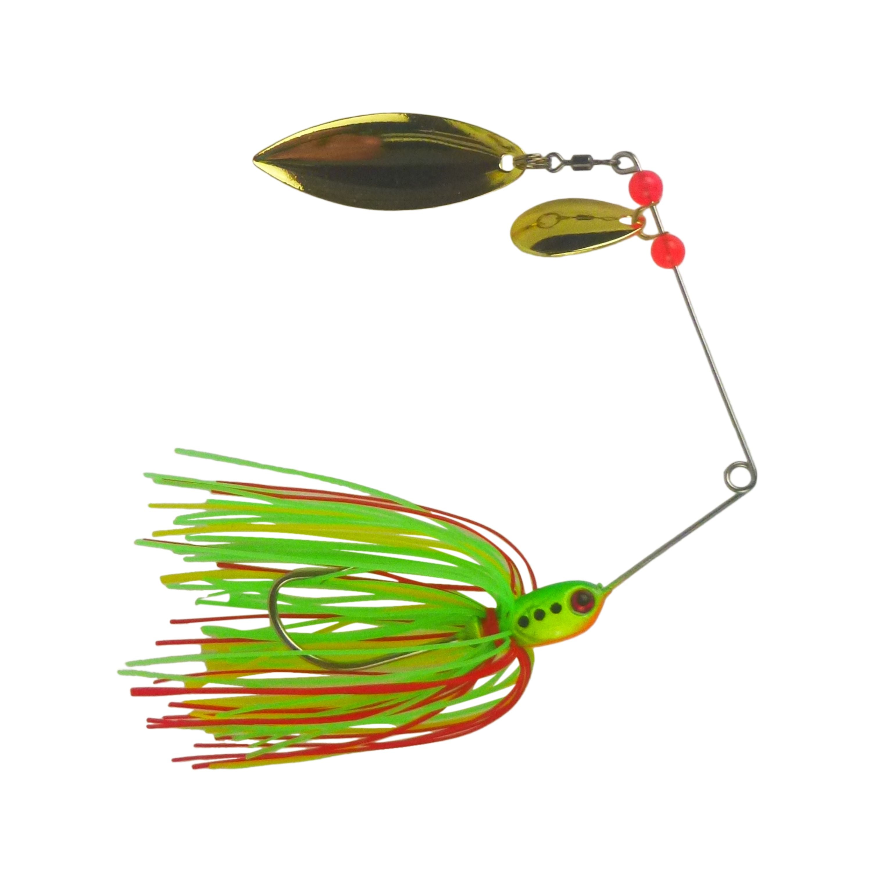 Fishing Tackle: Dekoi 17gm LS21 Closed Eye Spinnerbait, Lemon Lime, Qty 2