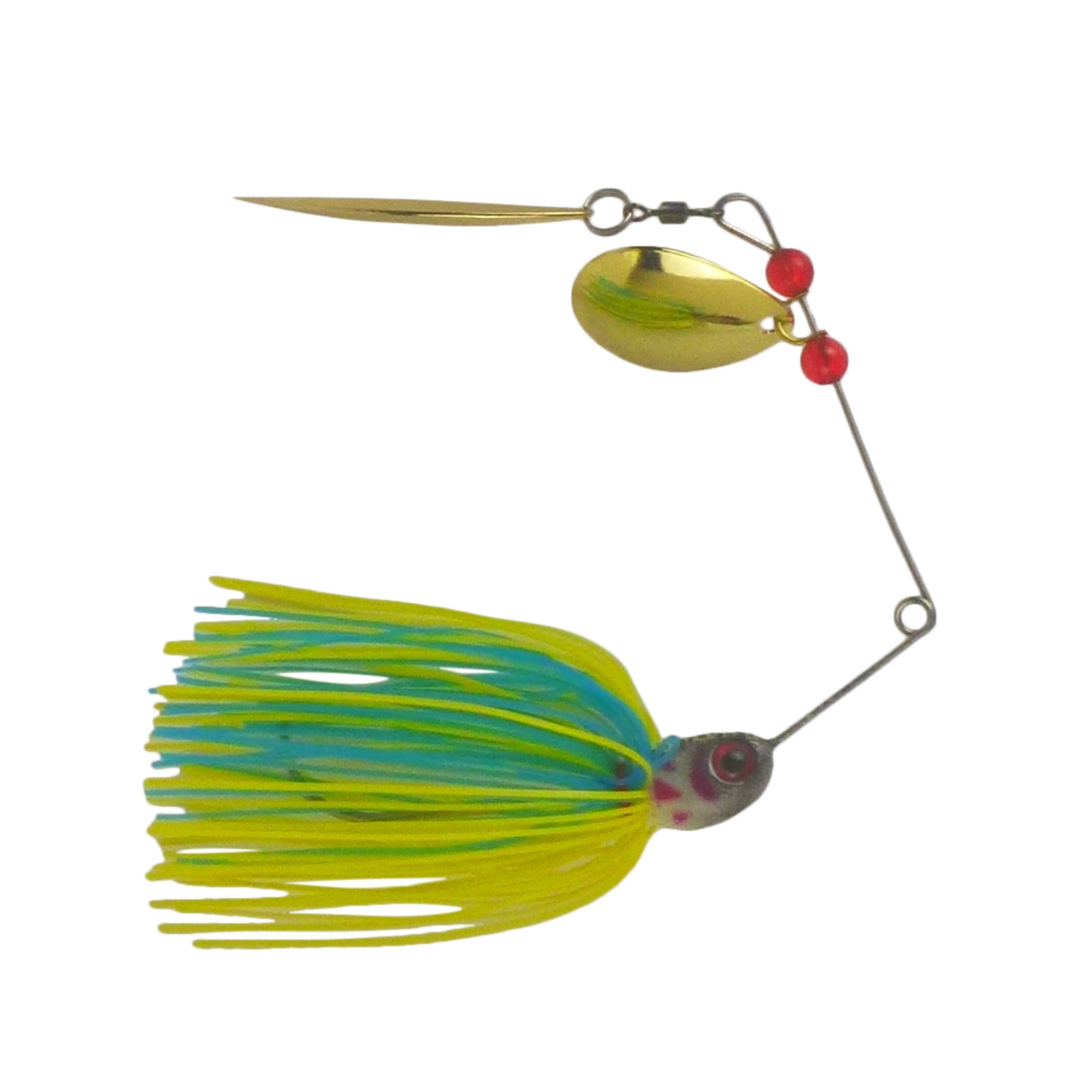 Fishing Tackle: Dekoi 20gm LS22 Closed Eye Spinnerbait, Yellow Blue, Qty 2