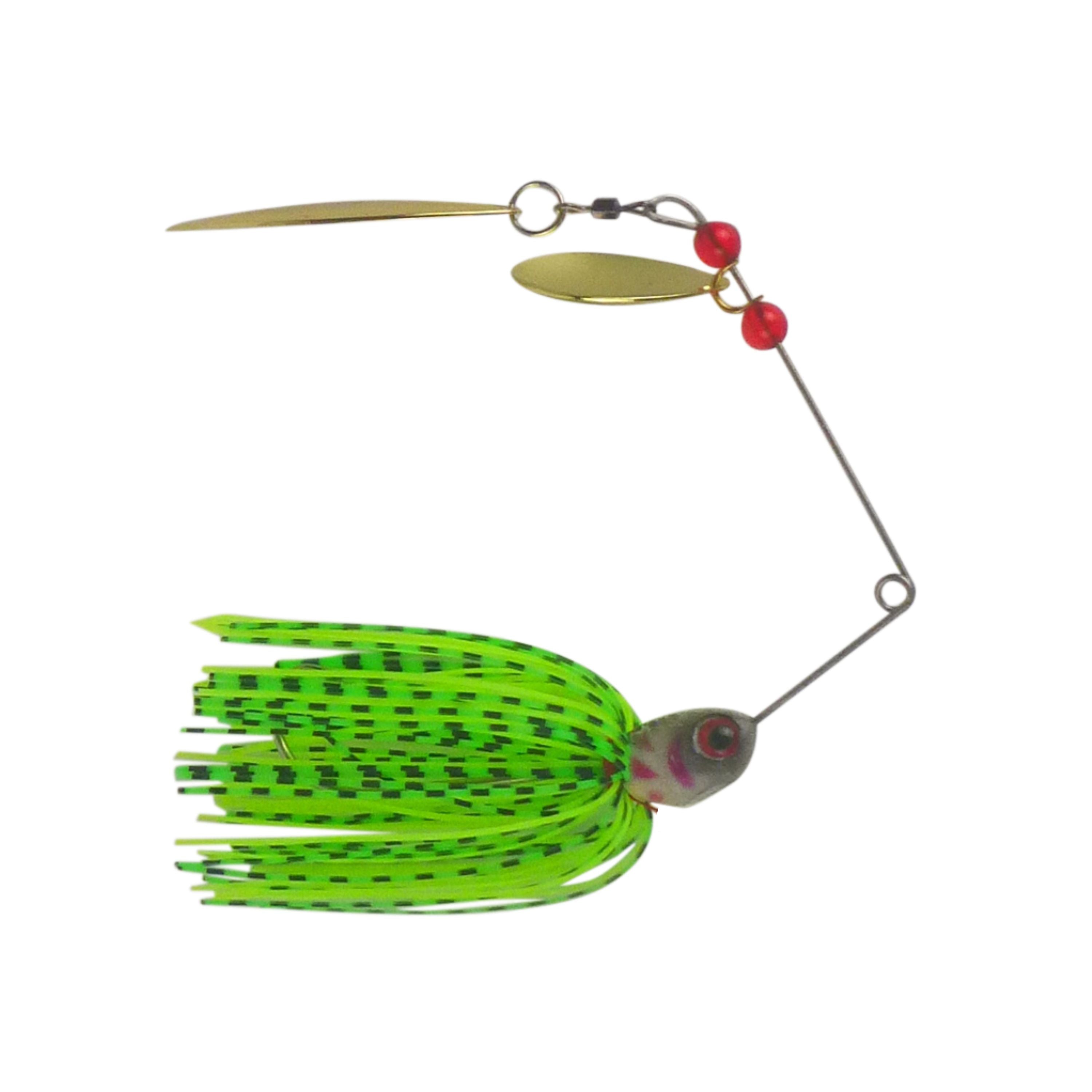 Fishing Tackle: Dekoi 20gm LS22 Closed Eye Spinnerbait, Fluro Green, Qty 2