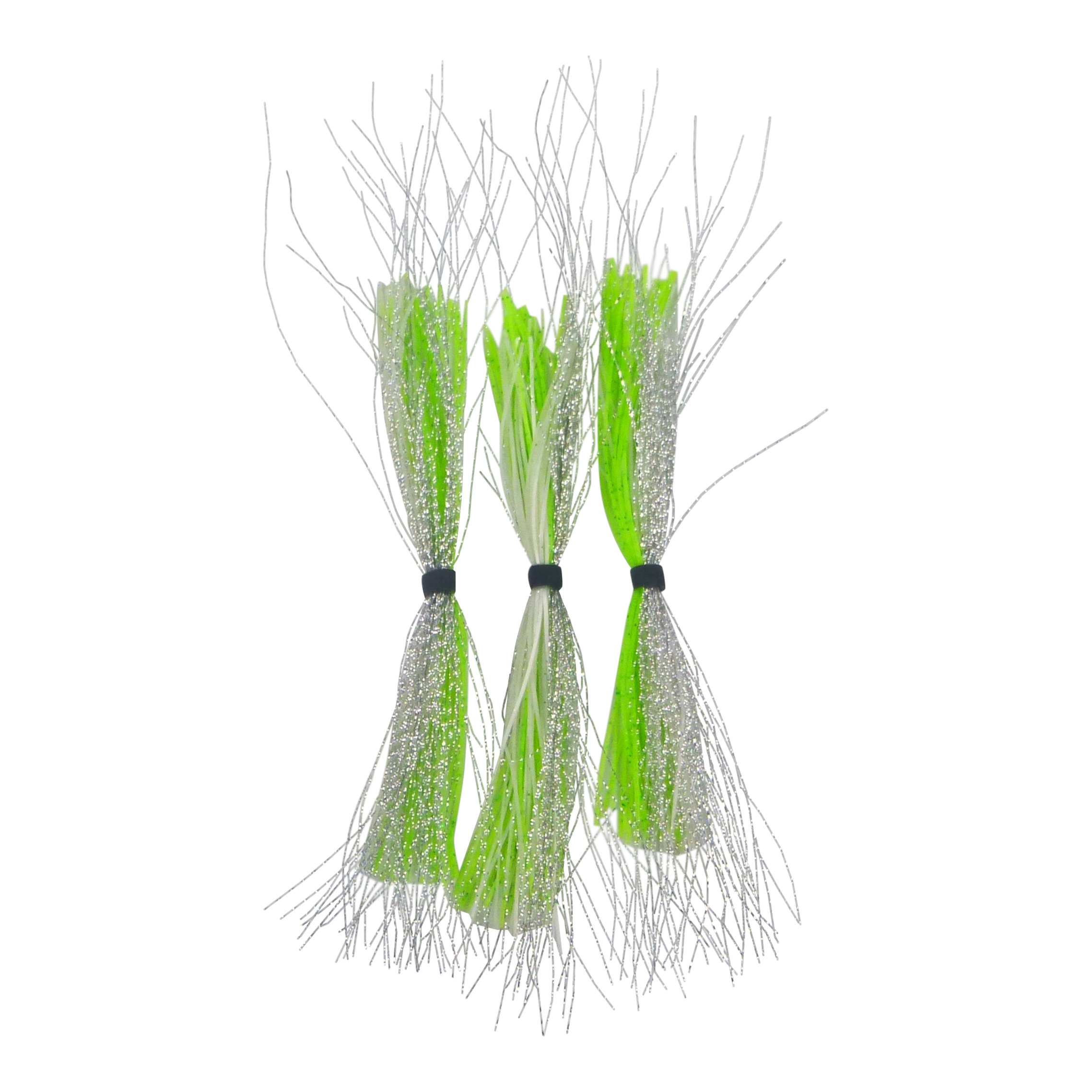 Fishing Tackle: Dekoi Krystal Flash Lure Skirts, Silver Chartruese