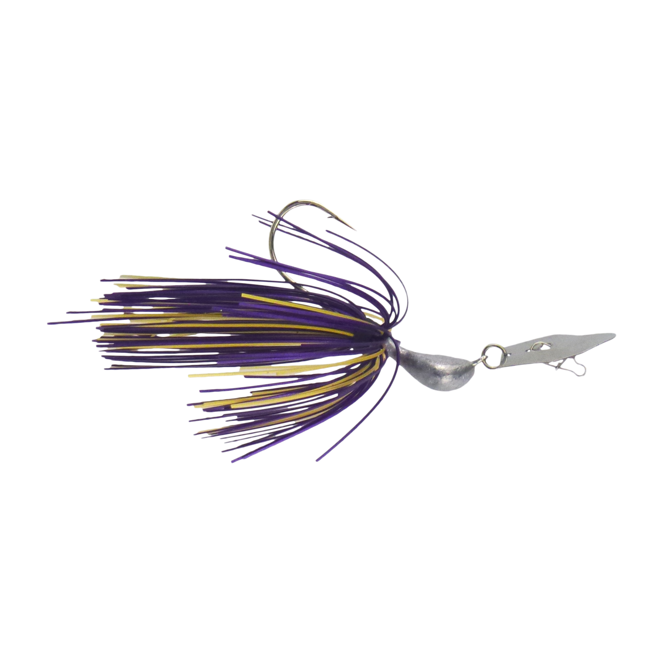 Fishing Tackle: Dekoi 14gm Bladed Swim Jig, Chatterbait, Purple Gold, 2 pack