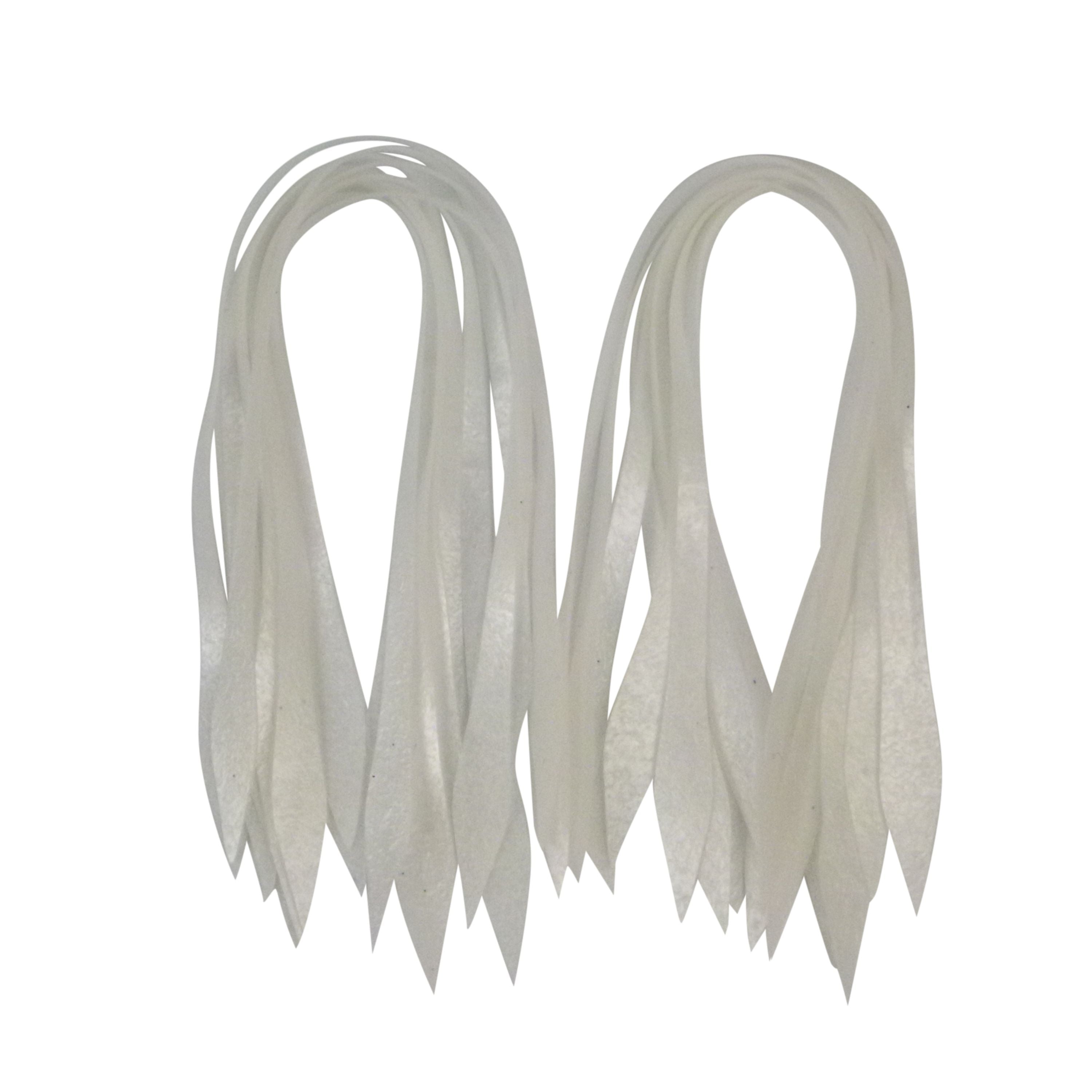 Fishing Tackle: Artizan Silicon Lure Tails, Pearl, Pack of 20