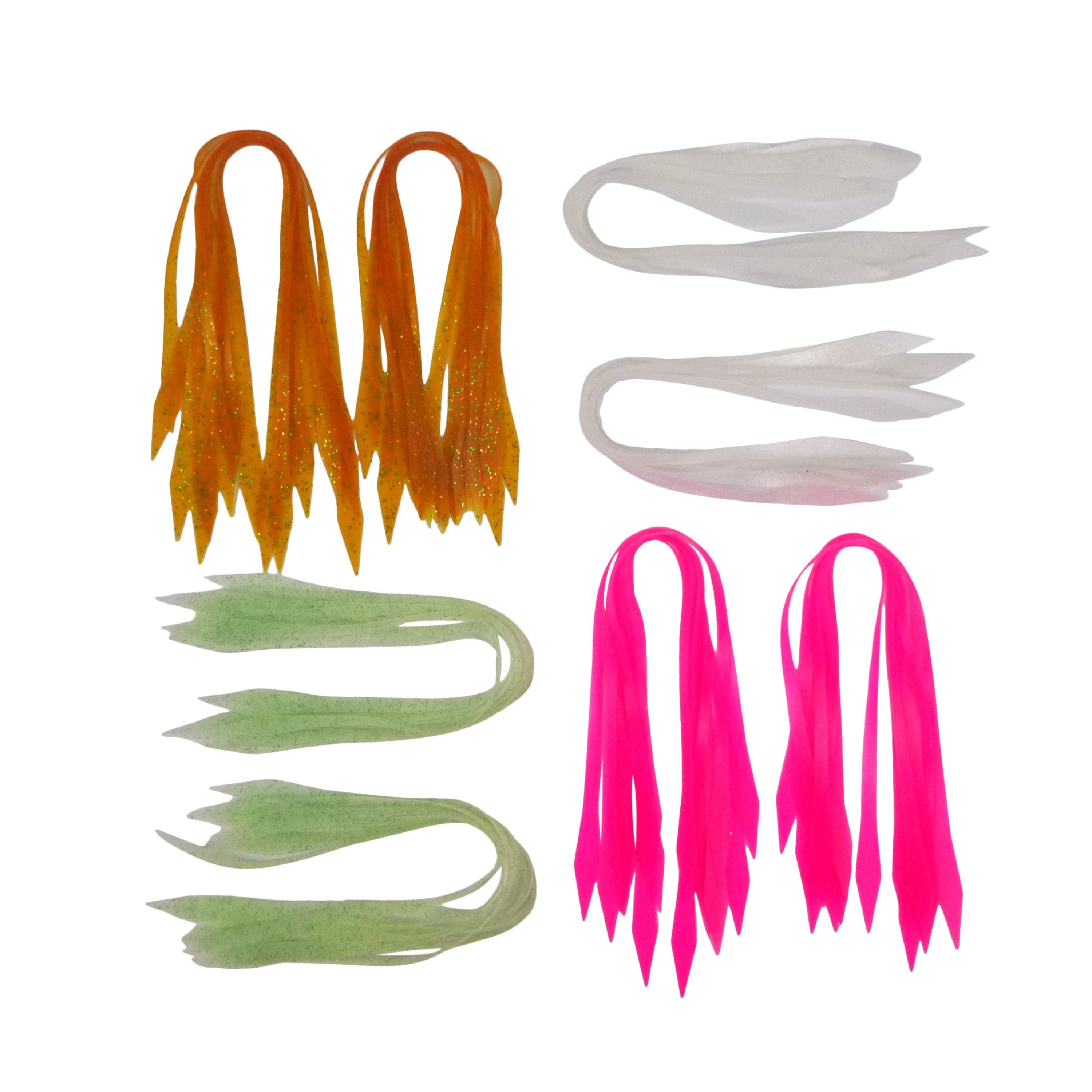 Fishing Tackle: Artizan Silicon Lure Tails, Pearl, Pack of 20