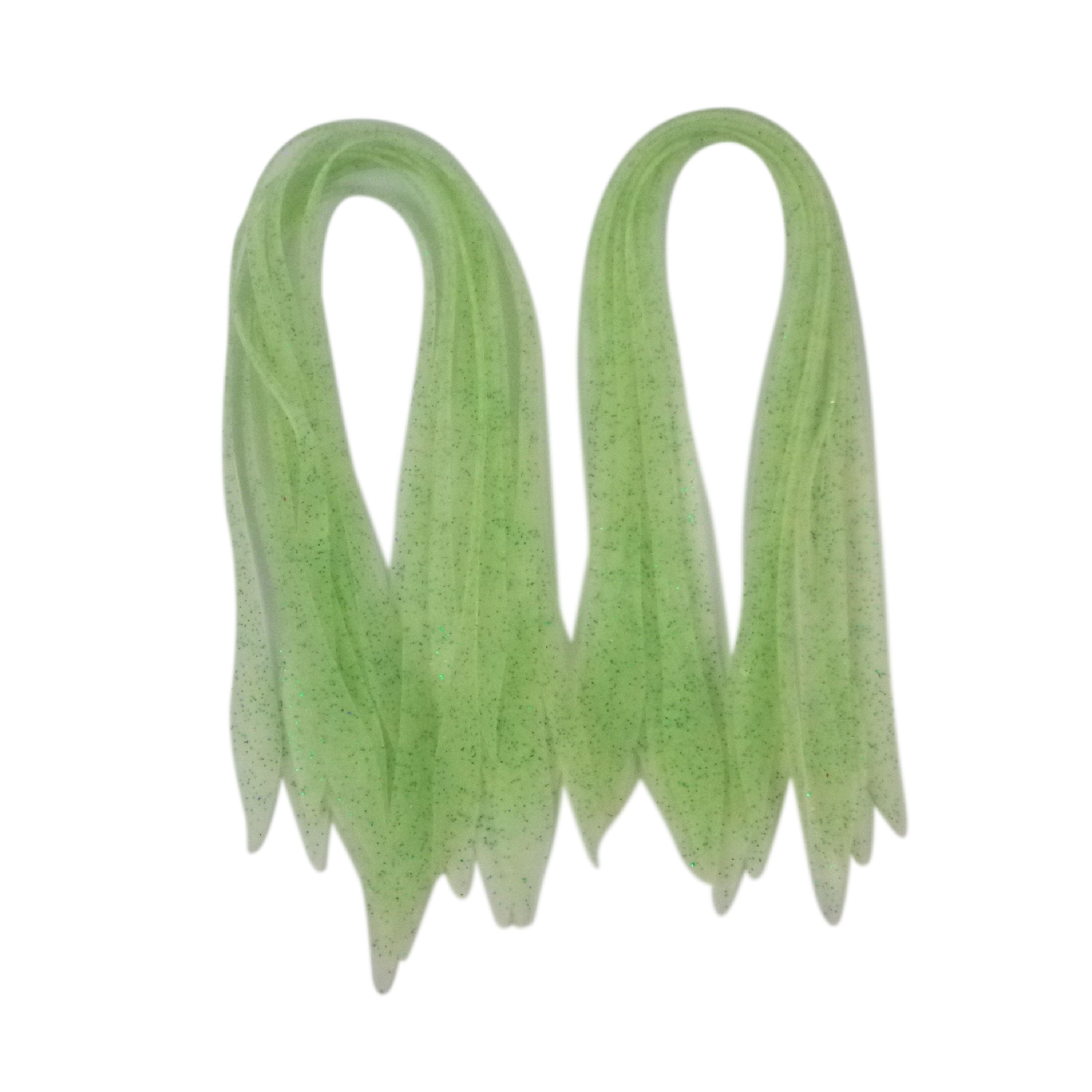 Fishing Tackle: Artizan Silicon Lure Tails, Lumo Green, Pack of 20