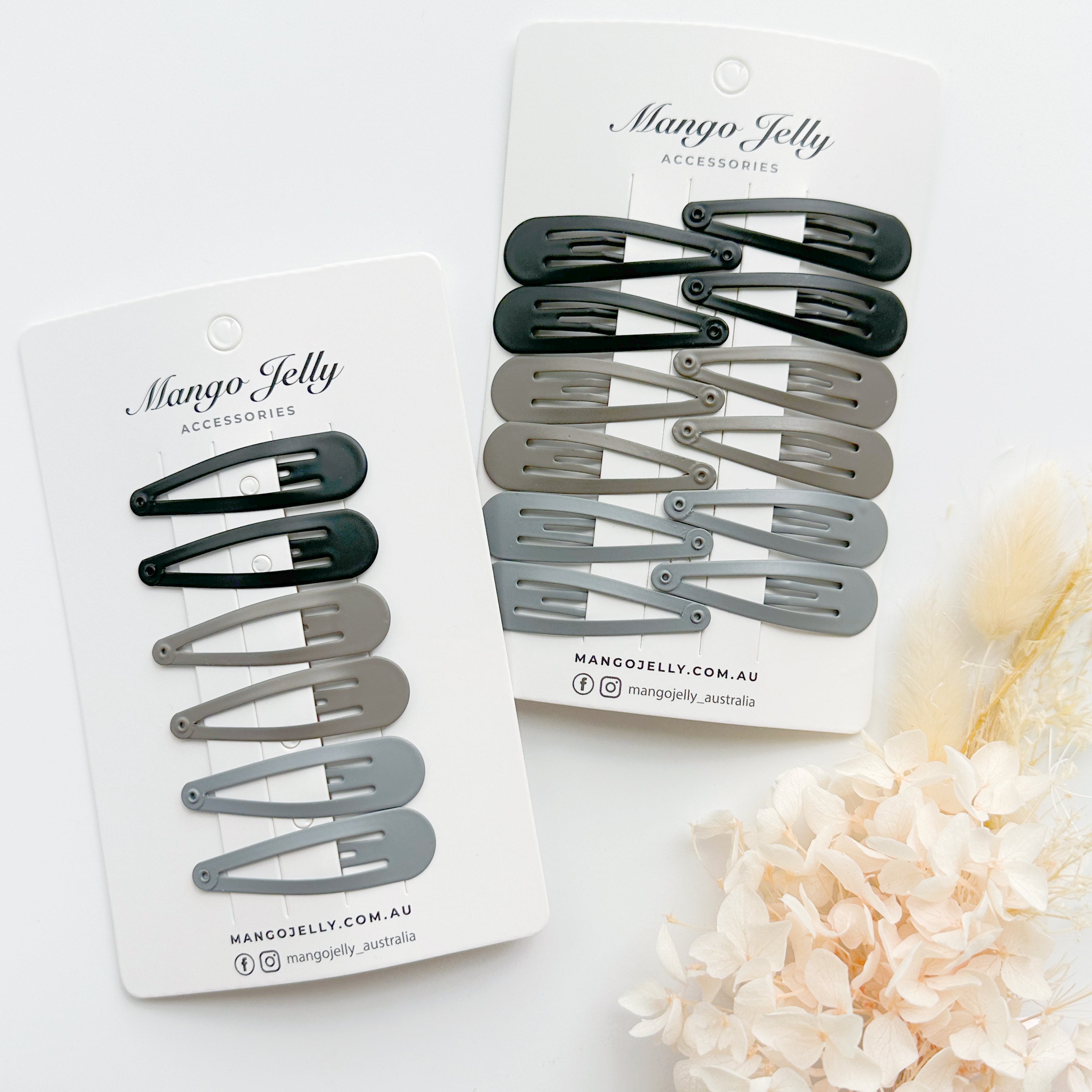 Women's Accessories: Essential Snap Hair clips - Black - 12 Pieces