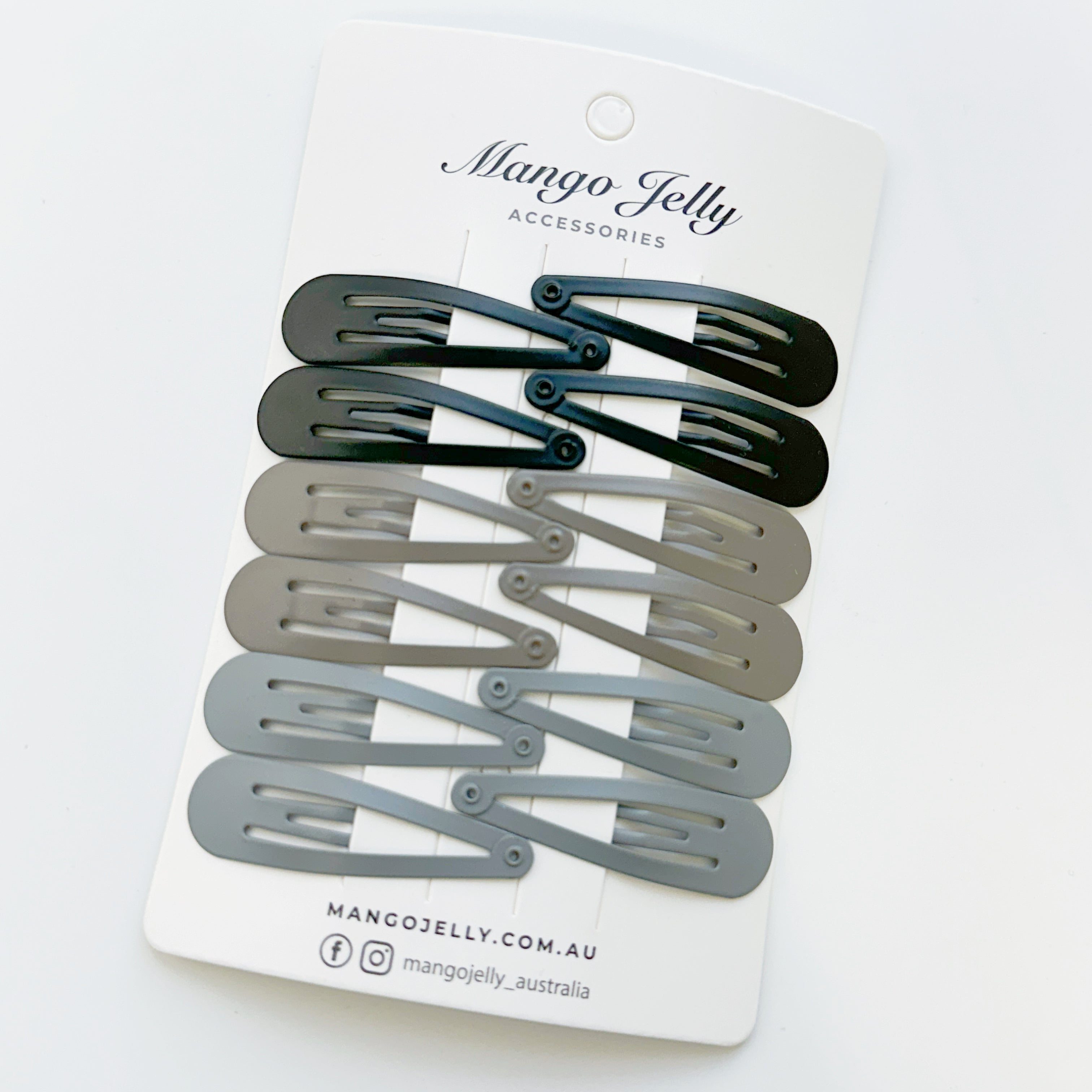 Women's Accessories: Essential Snap Hair clips - Black - 12 Pieces