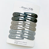 Women's Accessories: Essential Snap Hair clips - Black - 6 Pieces