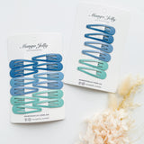 Women's Accessories: Essential Snap Hair clips - Blue - 12 Pieces