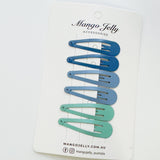 Women's Accessories: Essential Snap Hair clips - Blue - 12 Pieces