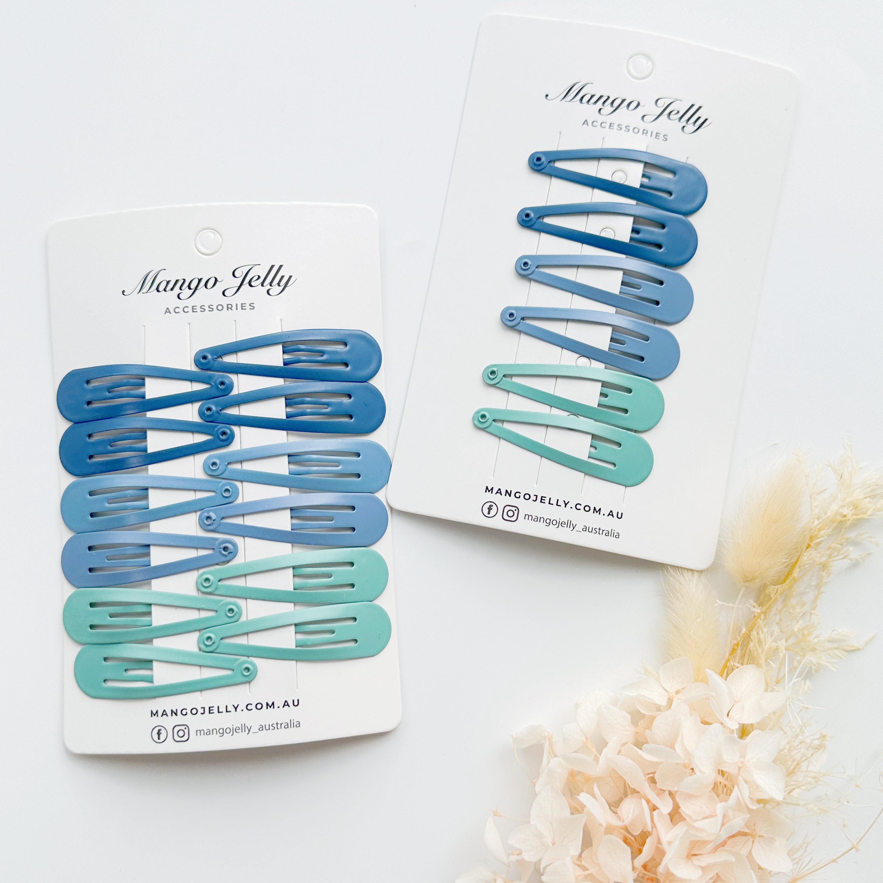 Women's Accessories: Essential Snap Hair clips - Blue - 6 Pieces
