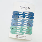 Women's Accessories: Essential Snap Hair clips - Blue - 6 Pieces