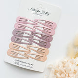 Women's Accessories: Essential Snap Hair clips - Dusty Pink - 12 Pieces
