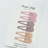 Women's Accessories: Essential Snap Hair clips - Dusty Pink - 12 Pieces