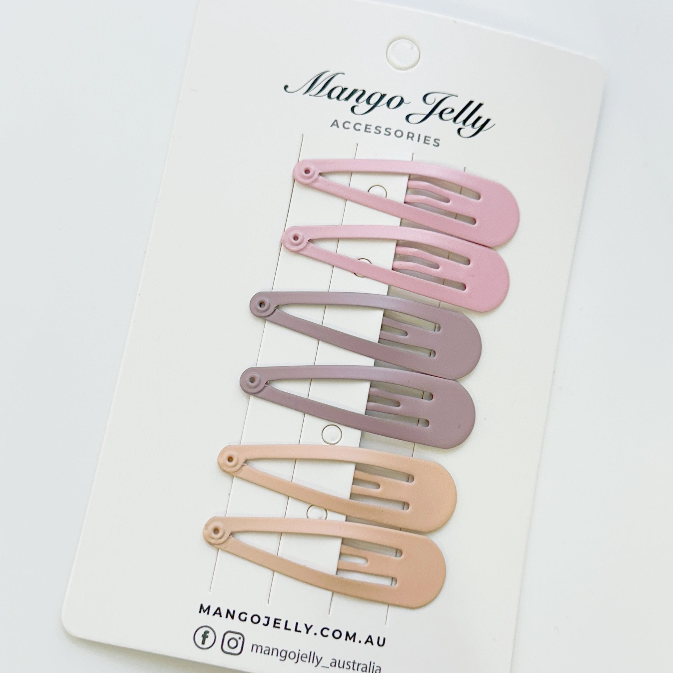 Women's Accessories: Essential Snap Hair clips - Dusty Pink - 6 Pieces