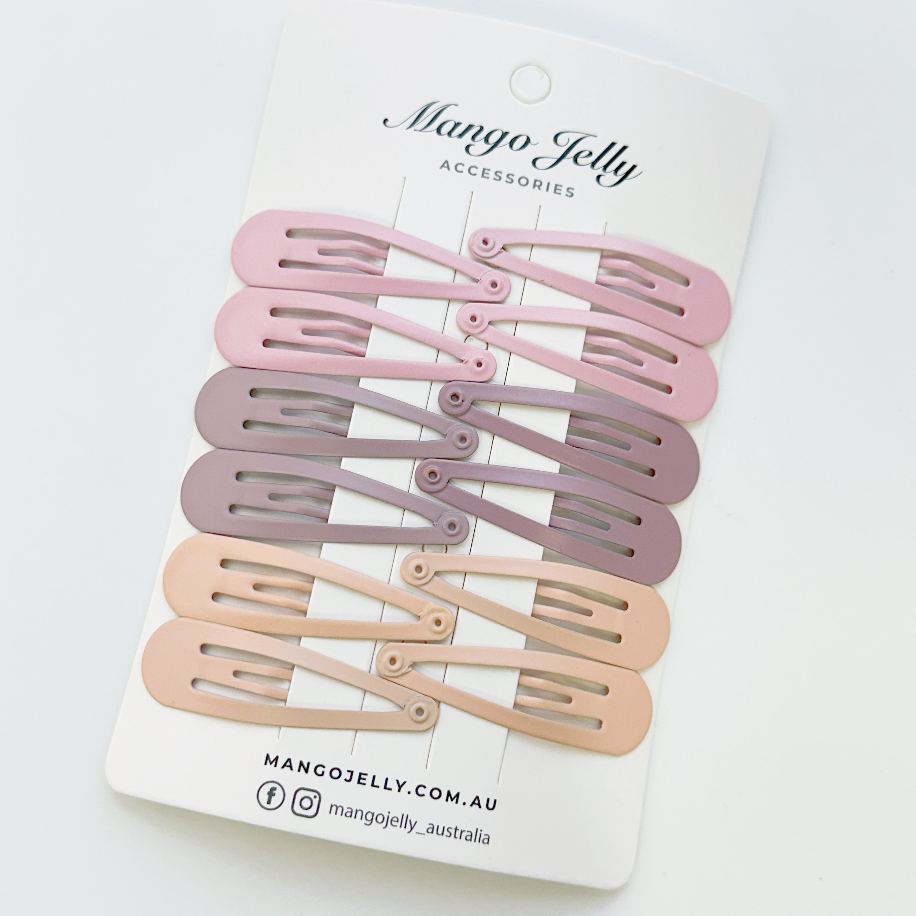 Women's Accessories: Essential Snap Hair clips - Dusty Pink - 6 Pieces
