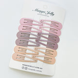 Women's Accessories: Essential Snap Hair clips - Dusty Pink - 6 Pieces