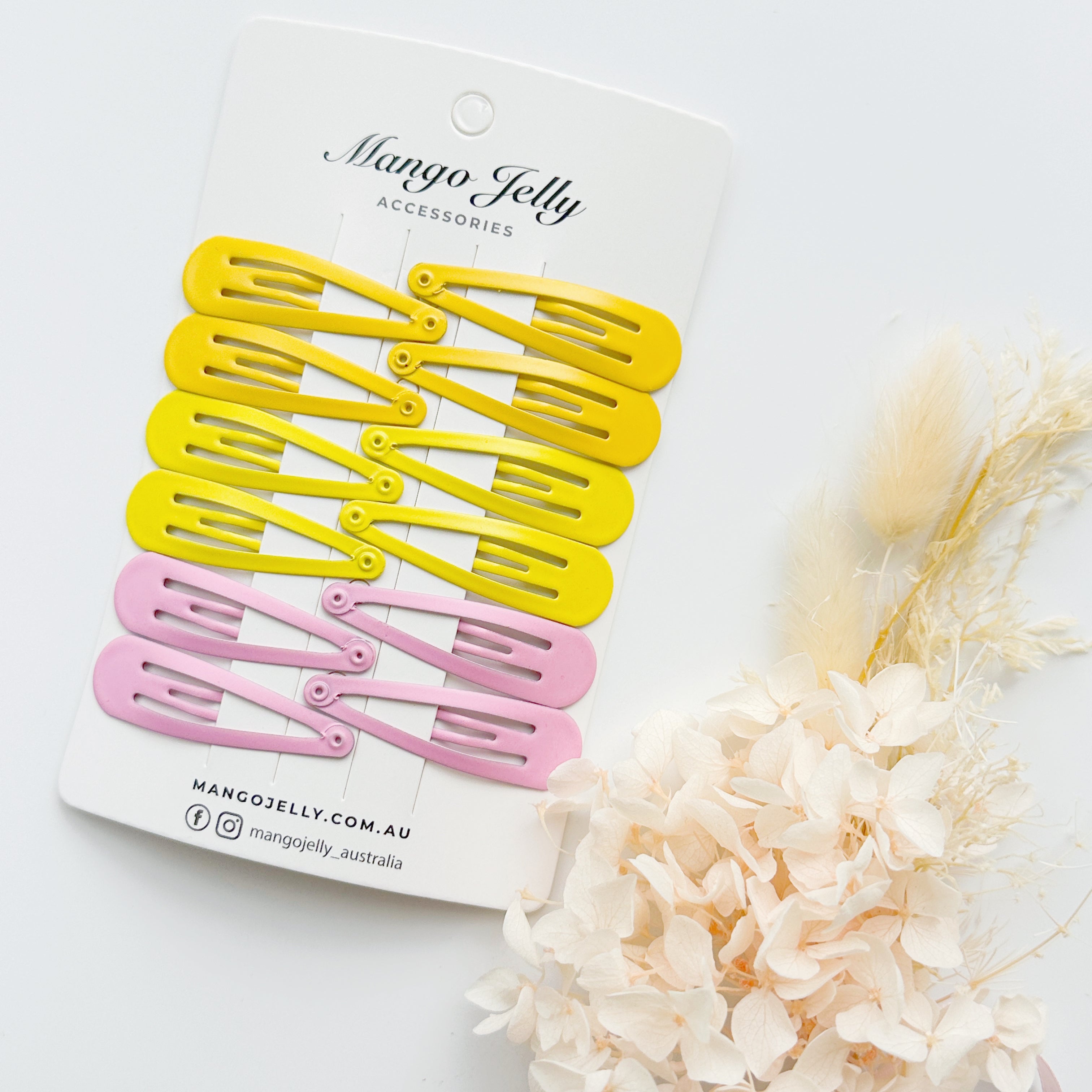 Women's Accessories: Essential Snap Hair clips - Lemon - 12 Pieces