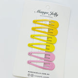 Women's Accessories: Essential Snap Hair clips - Lemon - 12 Pieces