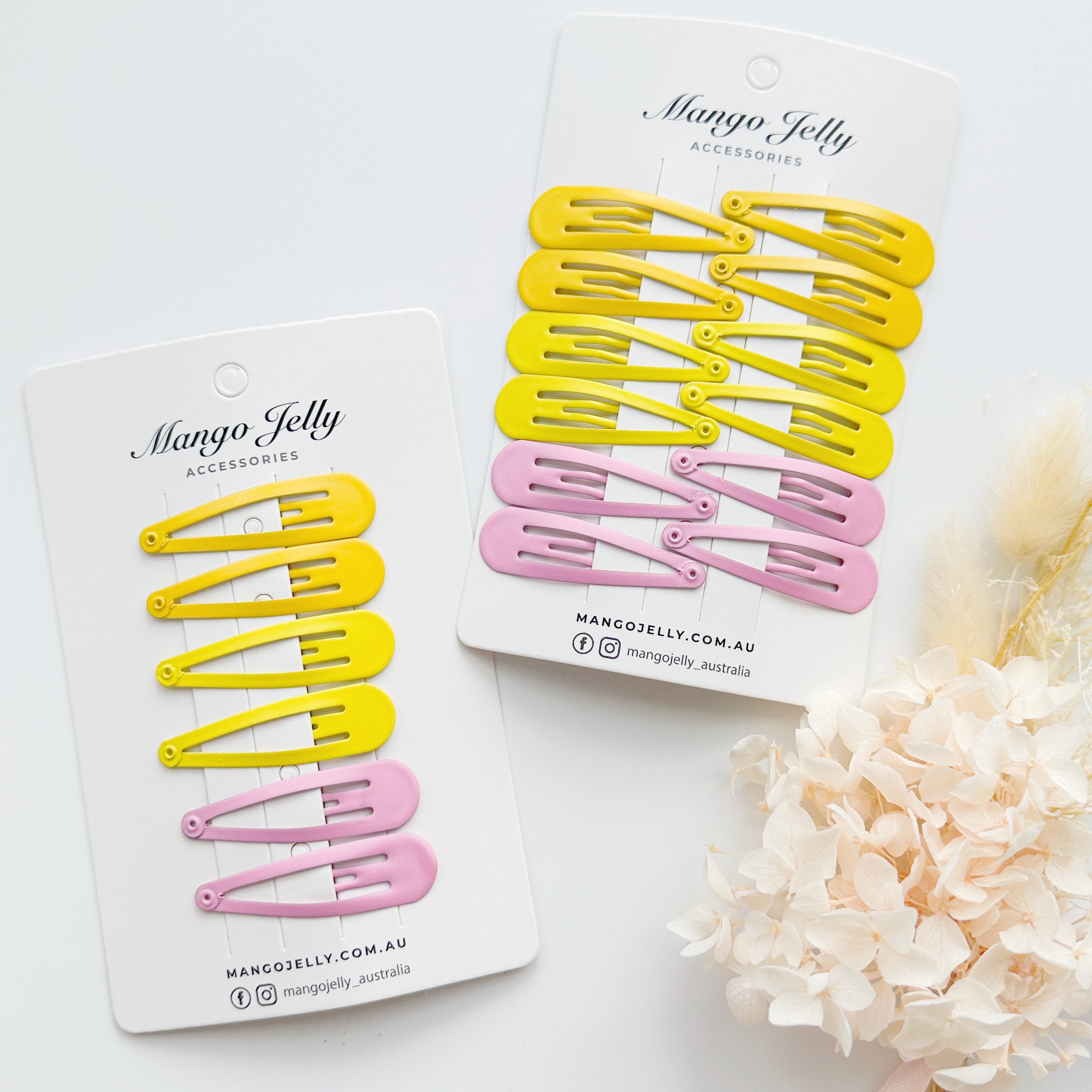 Women's Accessories: Essential Snap Hair clips - Lemon - 6 Pieces