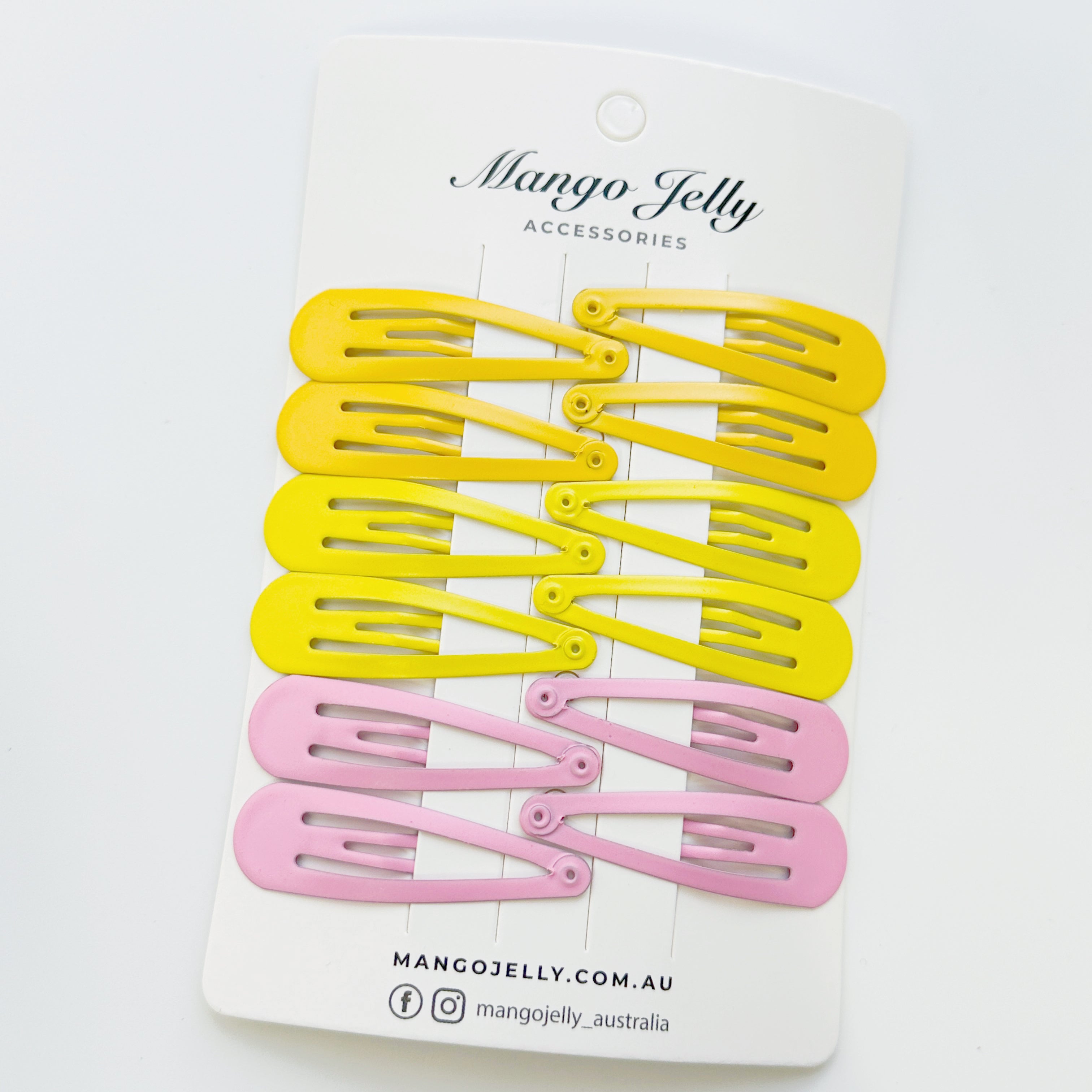 Women's Accessories: Essential Snap Hair clips - Lemon - 6 Pieces