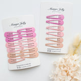 Women's Accessories: Essential Snap Hair clips - Pink - 12 Pieces